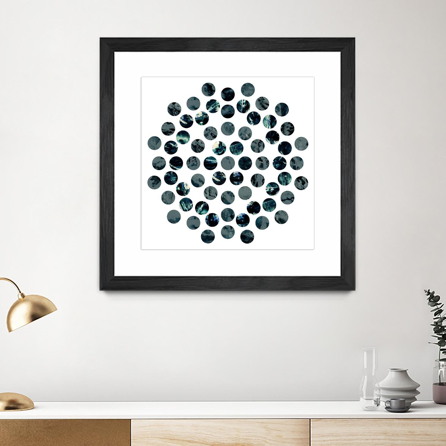 Circle Grid L by THE Studio on GIANT ART - grey abstract