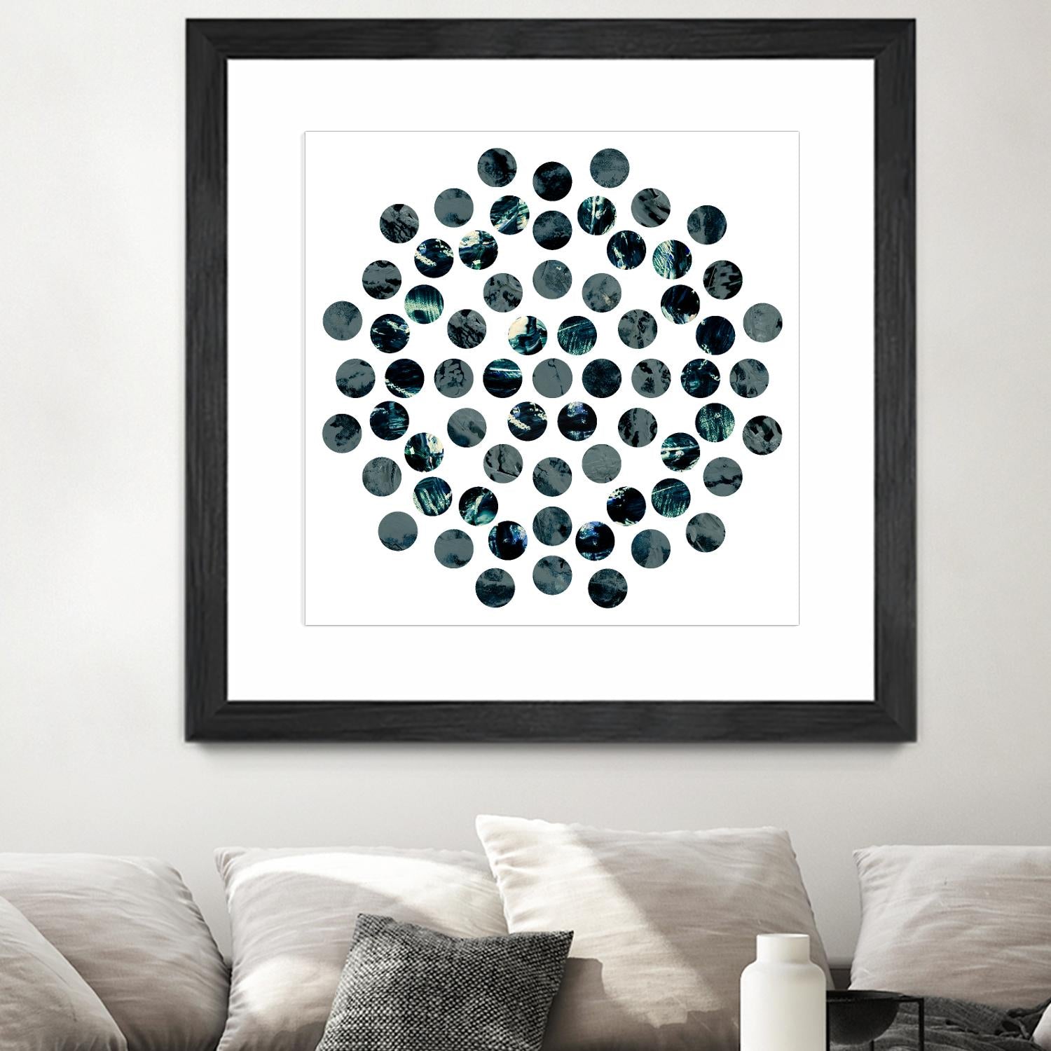 Circle Grid L by THE Studio on GIANT ART - grey abstract