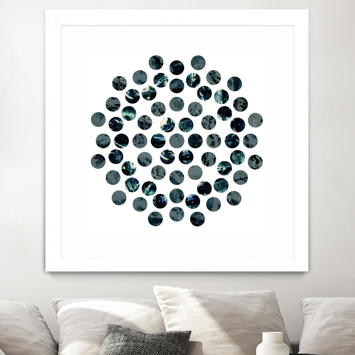Circle Grid L by THE Studio on GIANT ART - grey abstract