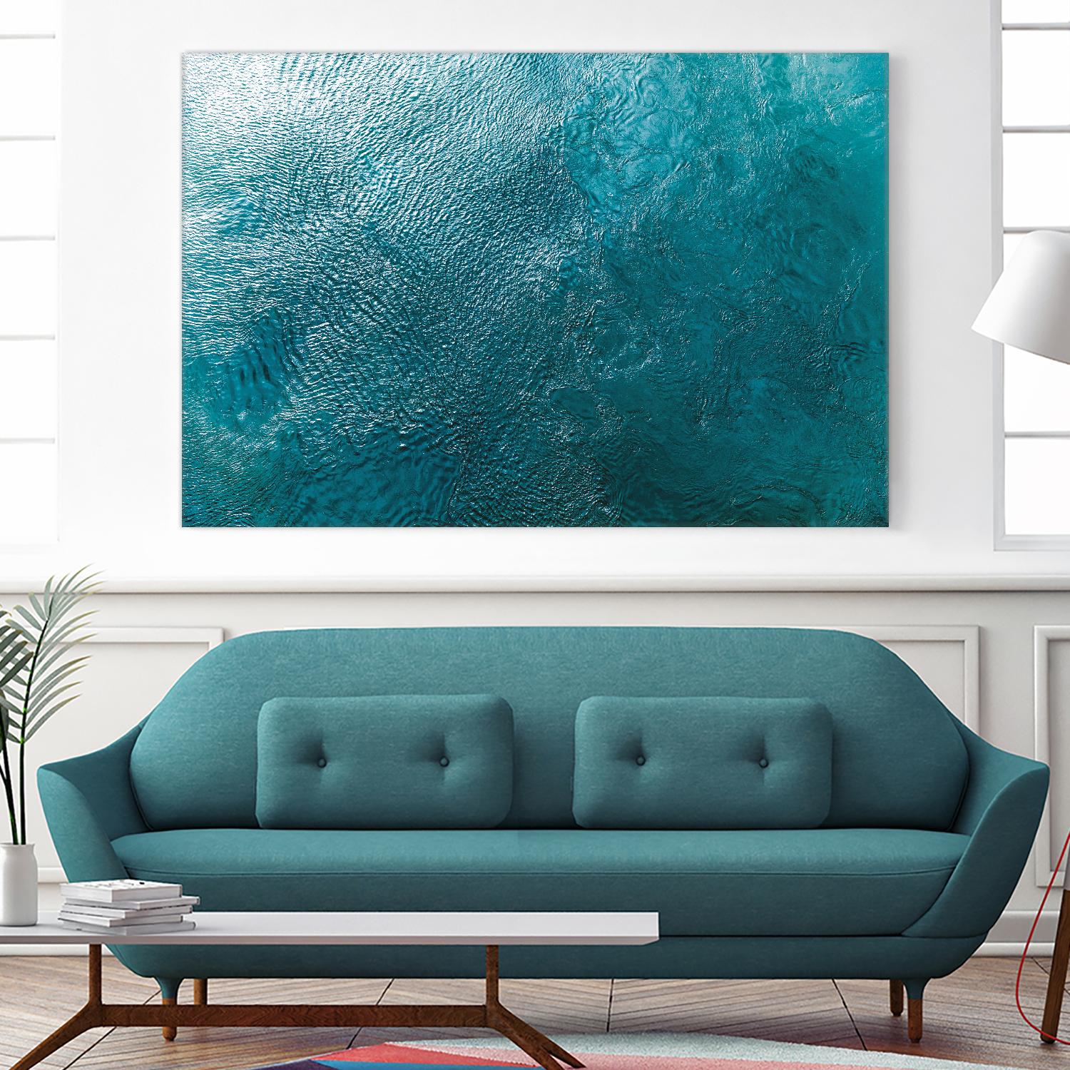 Water Texture Two Birds Eye by Kyle Goldie on GIANT ART - blue abstract