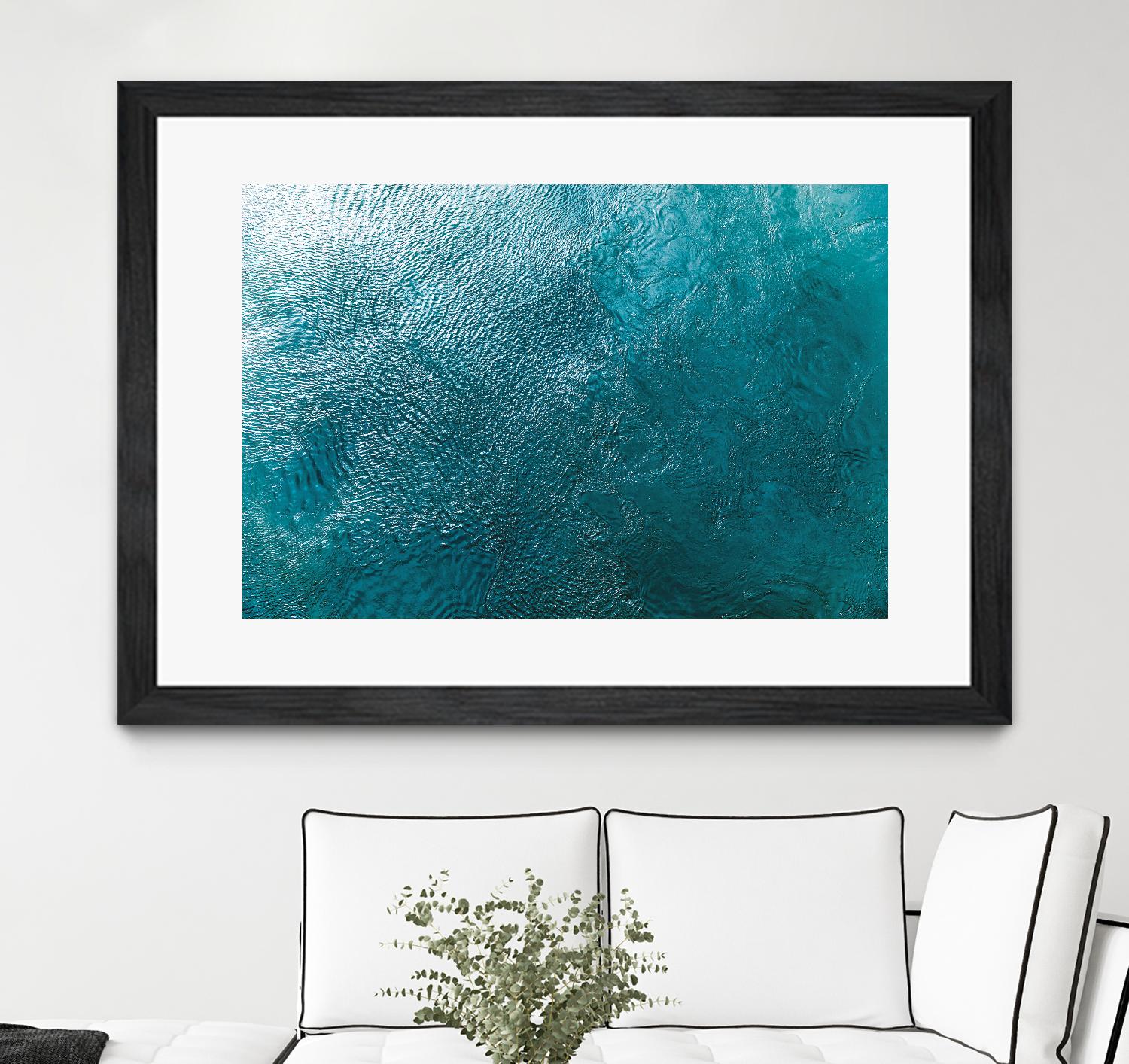 Water Texture Two Birds Eye by Kyle Goldie on GIANT ART - blue abstract