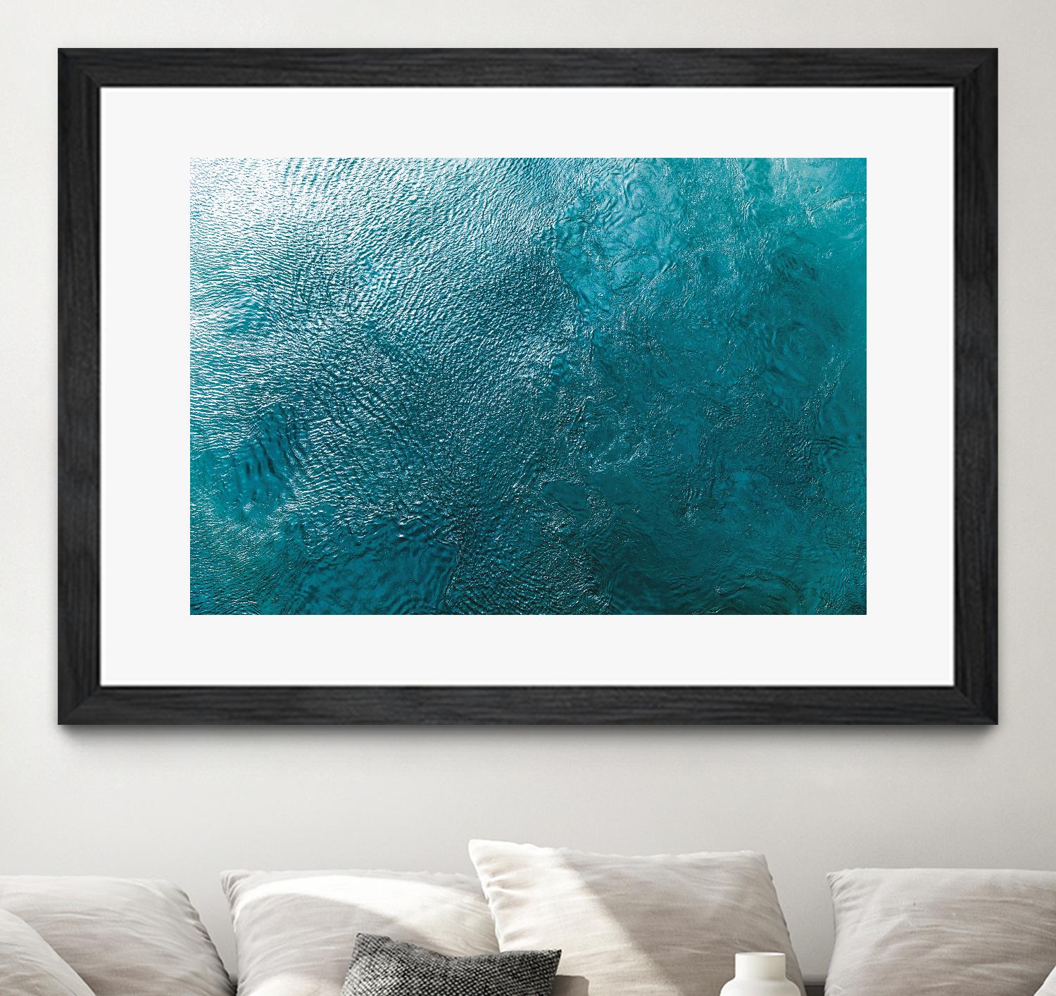 Water Texture Two Birds Eye by Kyle Goldie on GIANT ART - blue abstract