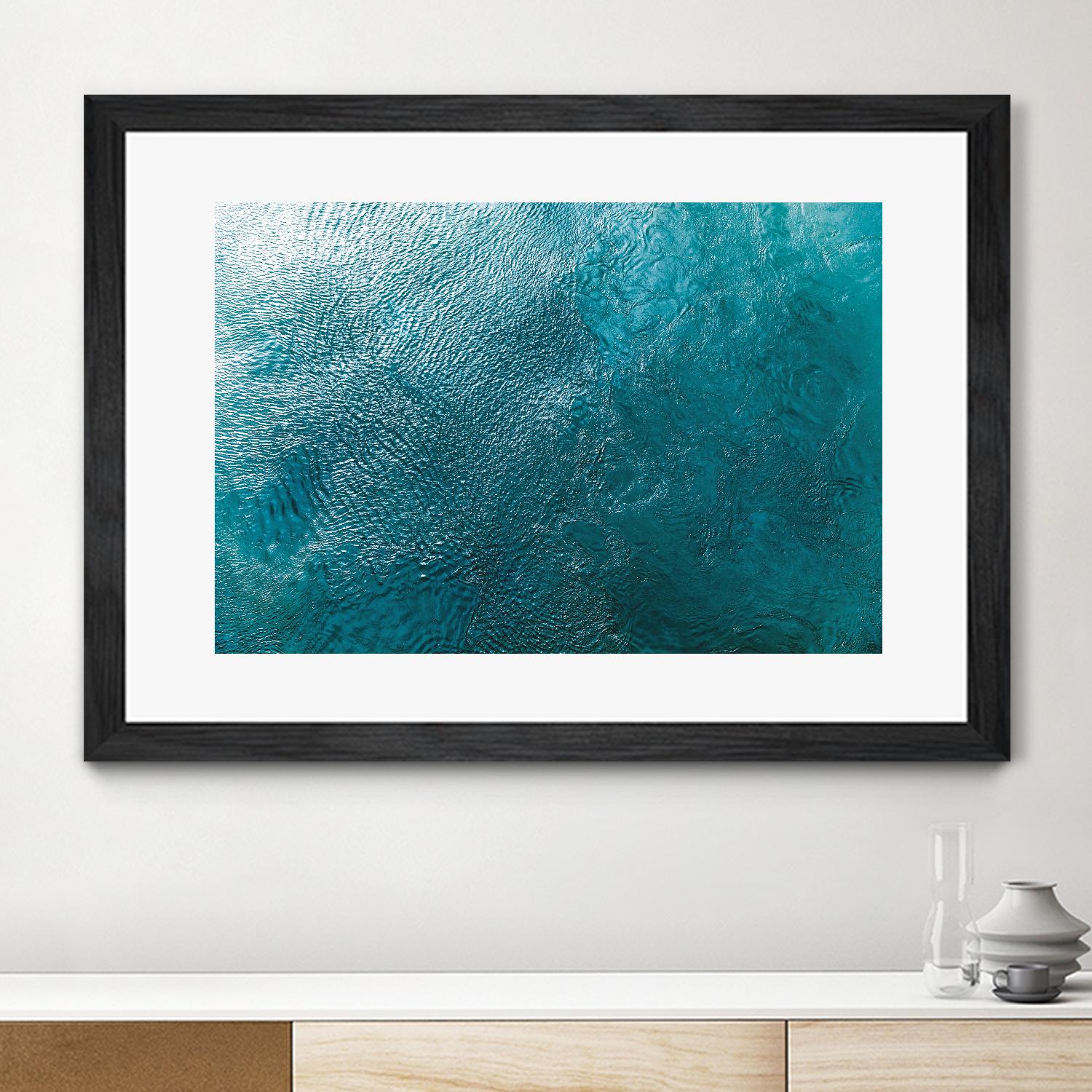 Water Texture Two Birds Eye by Kyle Goldie on GIANT ART - blue abstract
