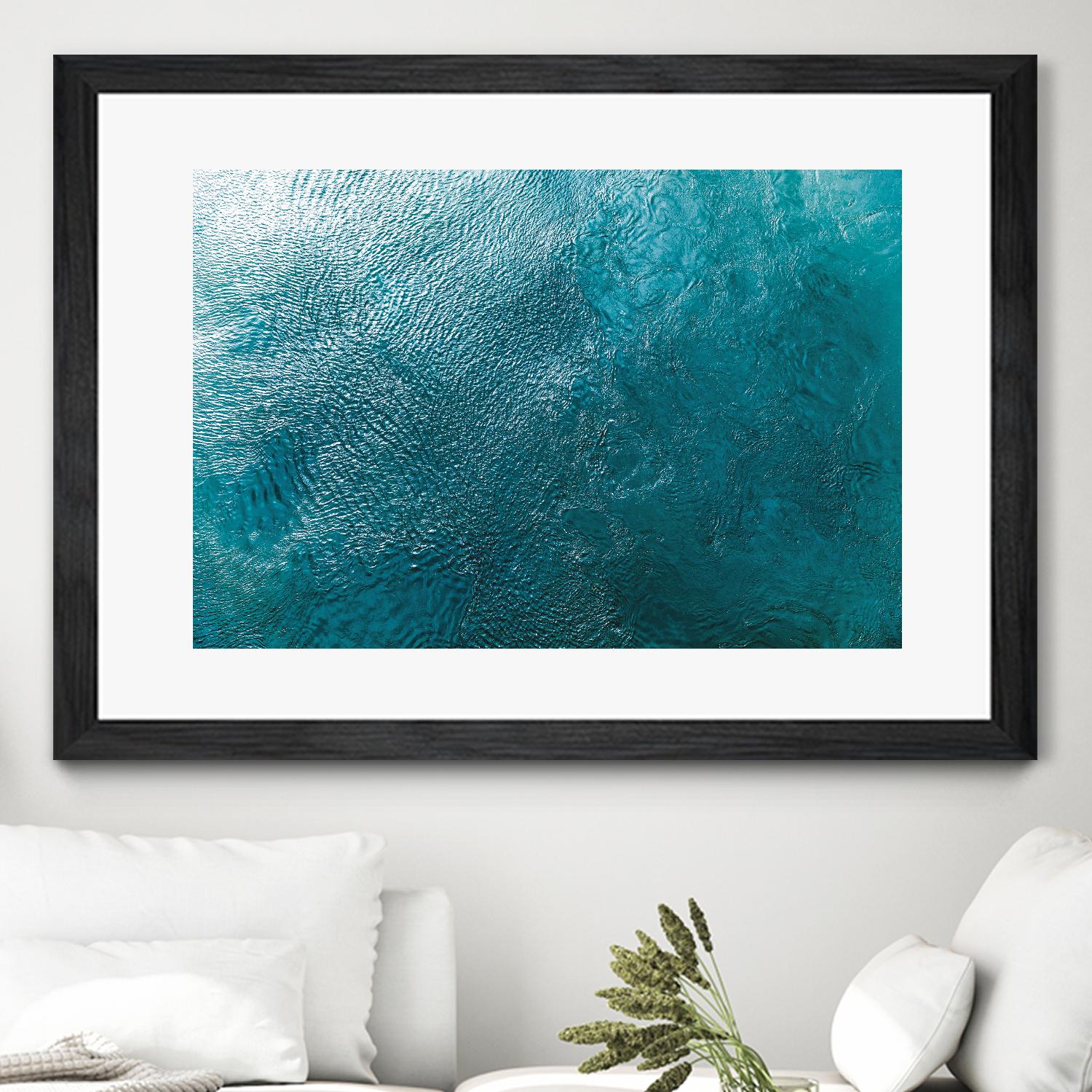 Water Texture Two Birds Eye by Kyle Goldie on GIANT ART - blue abstract