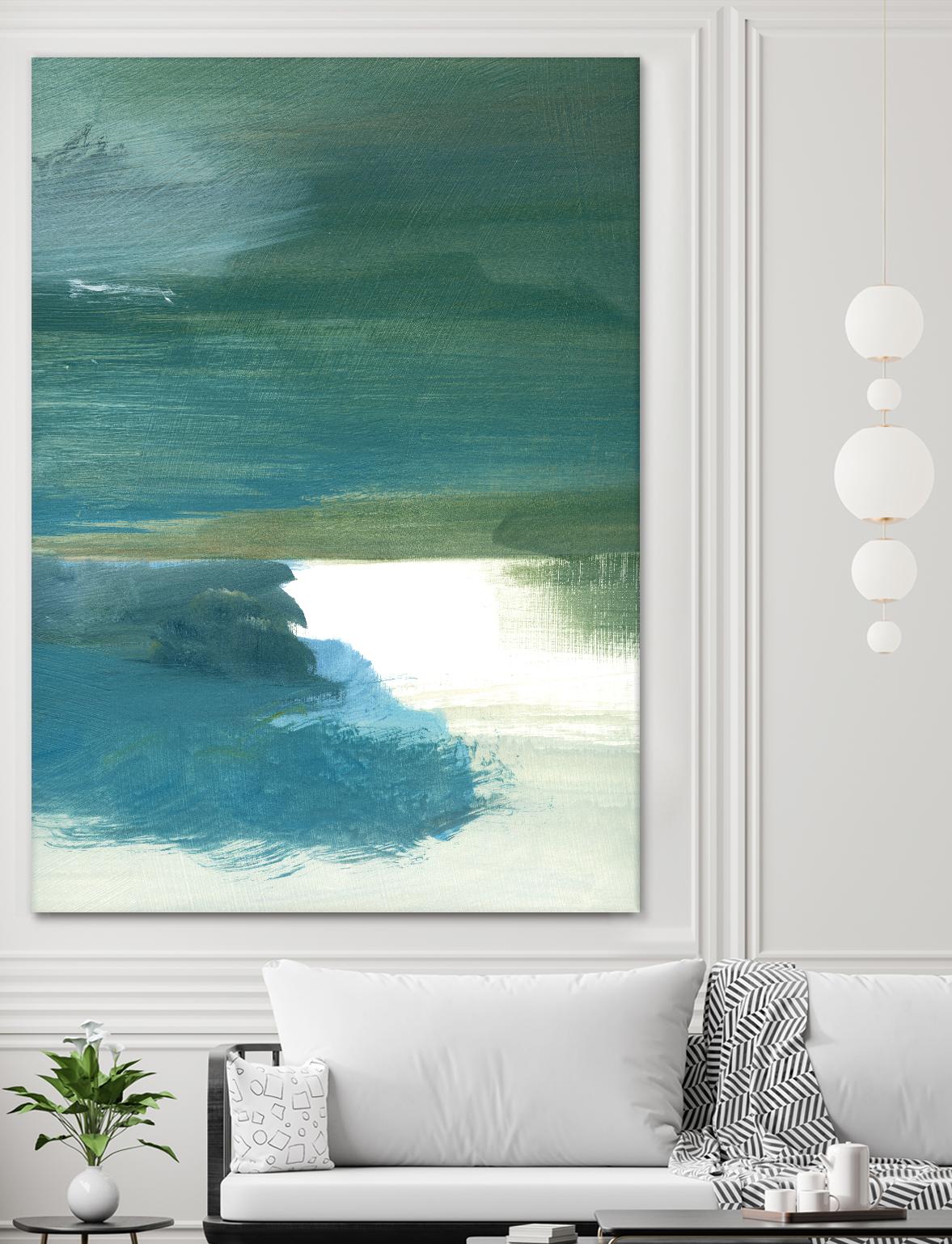 Coastal Seascapes C by THE Studio on GIANT ART - green abstract
