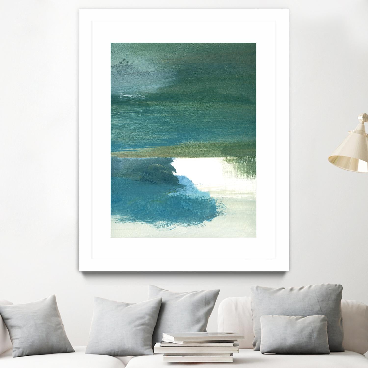 Coastal Seascapes C by THE Studio on GIANT ART - green abstract print beach house