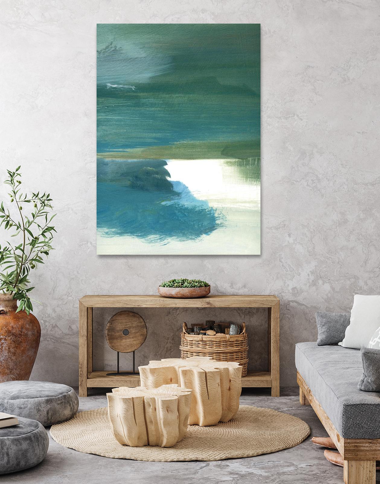 Coastal Seascapes C by THE Studio on GIANT ART - green abstract print beach house