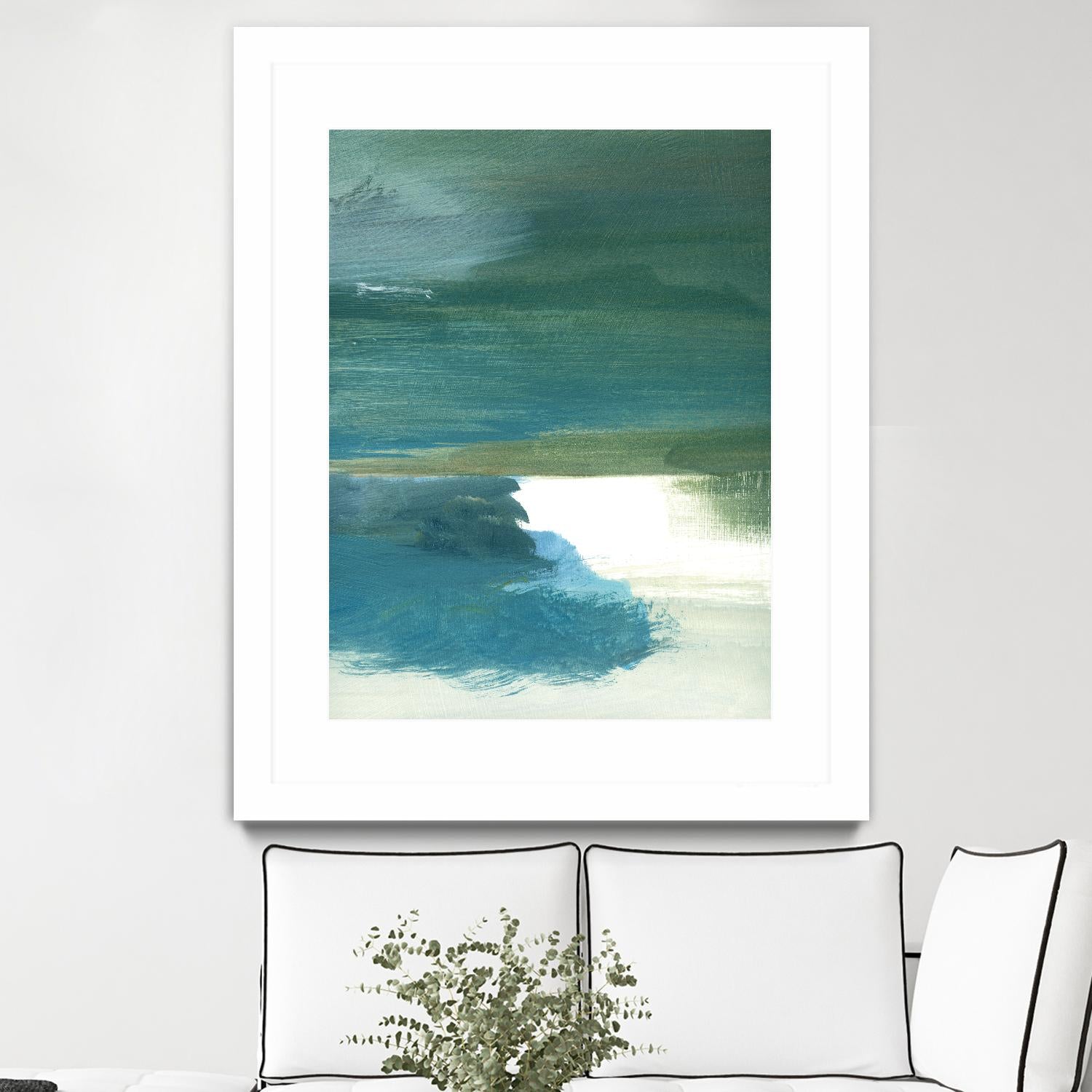 Coastal Seascapes C by THE Studio on GIANT ART - green abstract print beach house