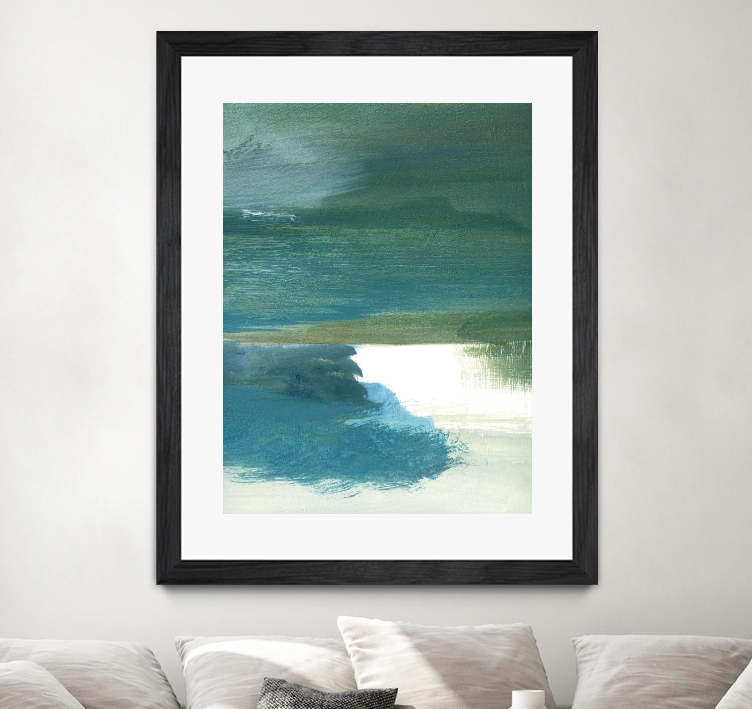 Coastal Seascapes C by THE Studio on GIANT ART - green abstract print beach house