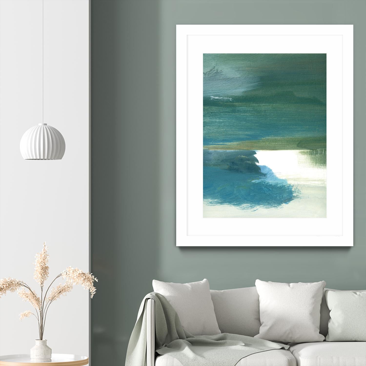 Coastal Seascapes C by THE Studio on GIANT ART - green abstract print beach house