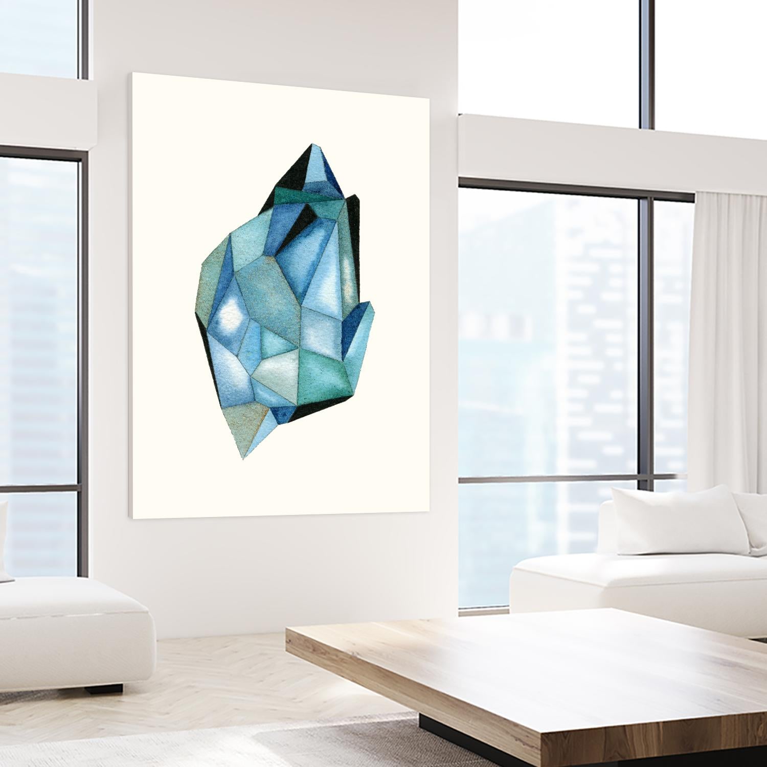 Faceted Gem C by Natasha Marie on GIANT ART - blue abstract