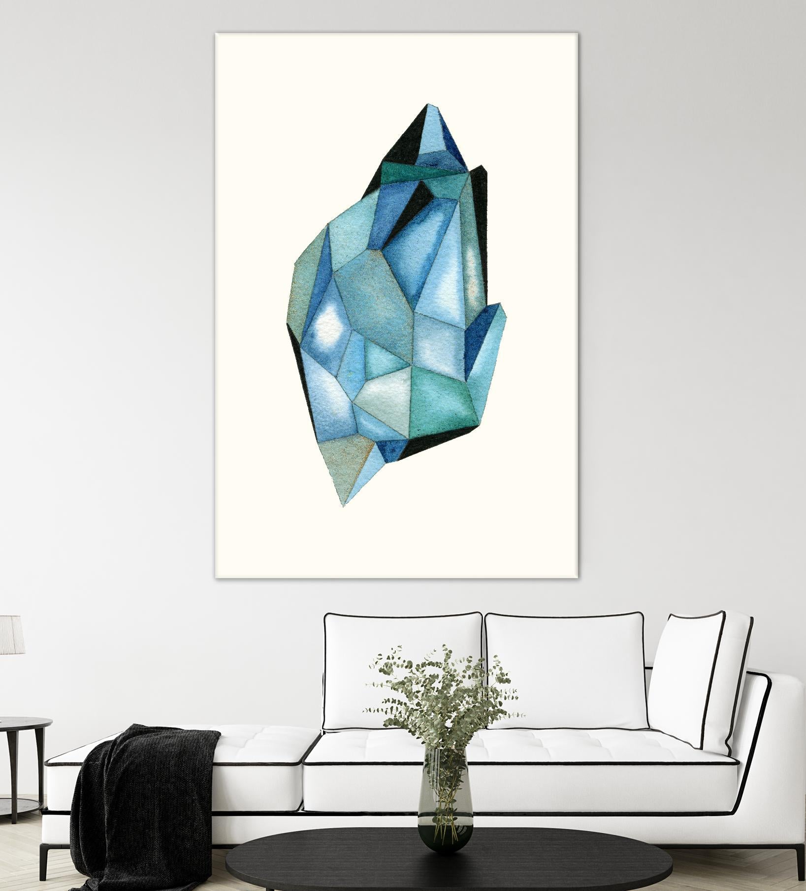 Faceted Gem C by Natasha Marie on GIANT ART - blue abstract