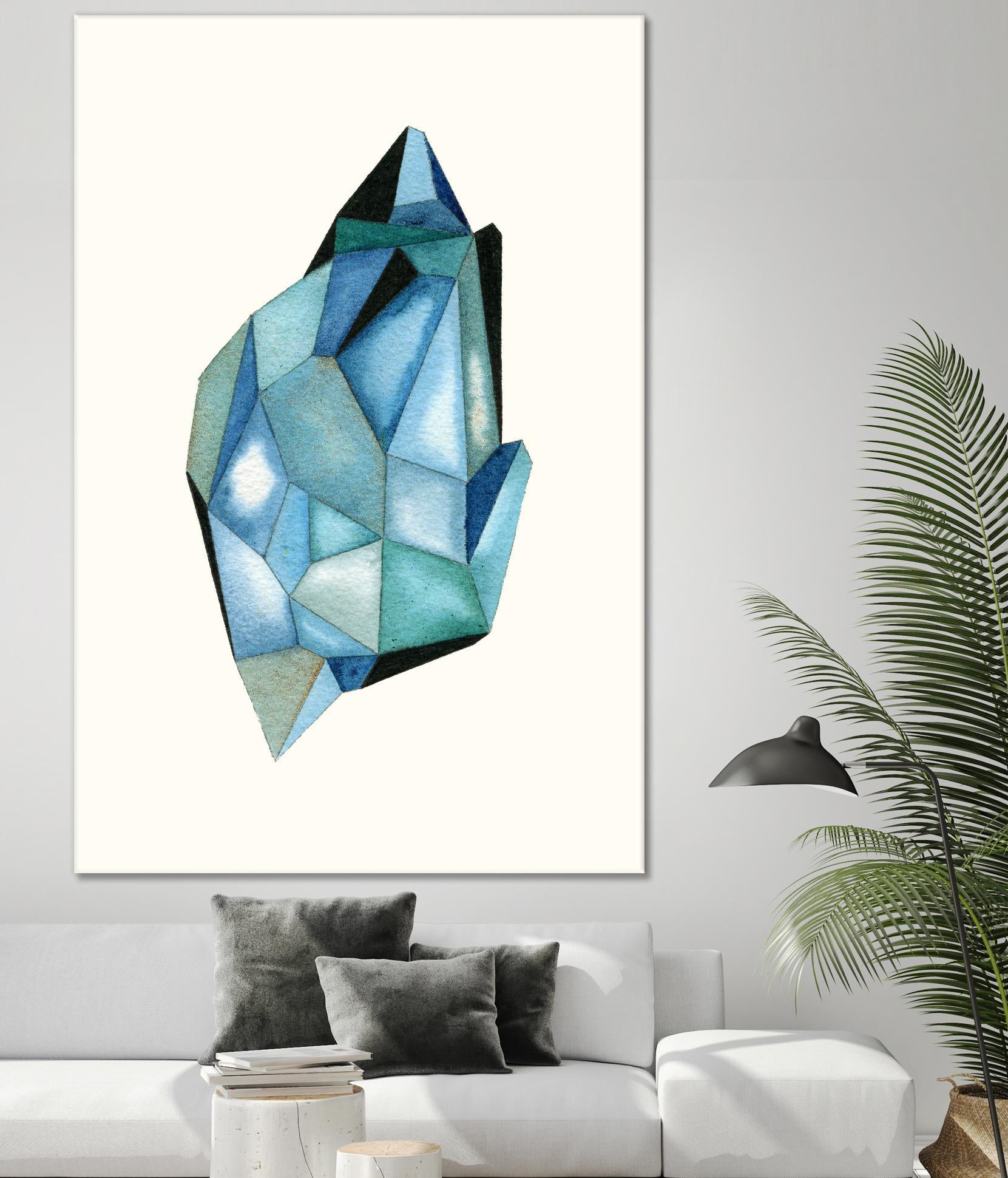 Faceted Gem C by Natasha Marie on GIANT ART - blue abstract