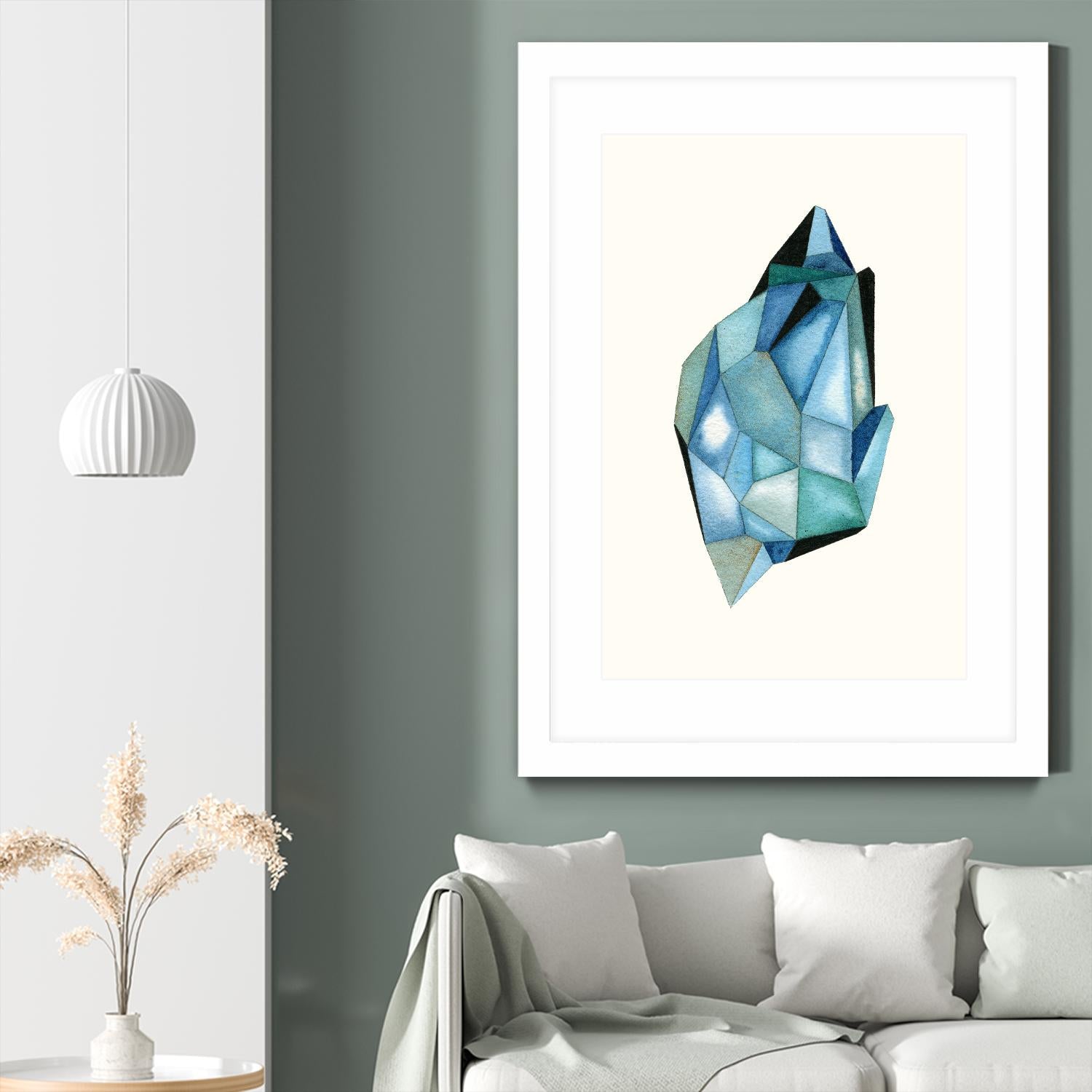 Faceted Gem C by Natasha Marie on GIANT ART - blue abstract
