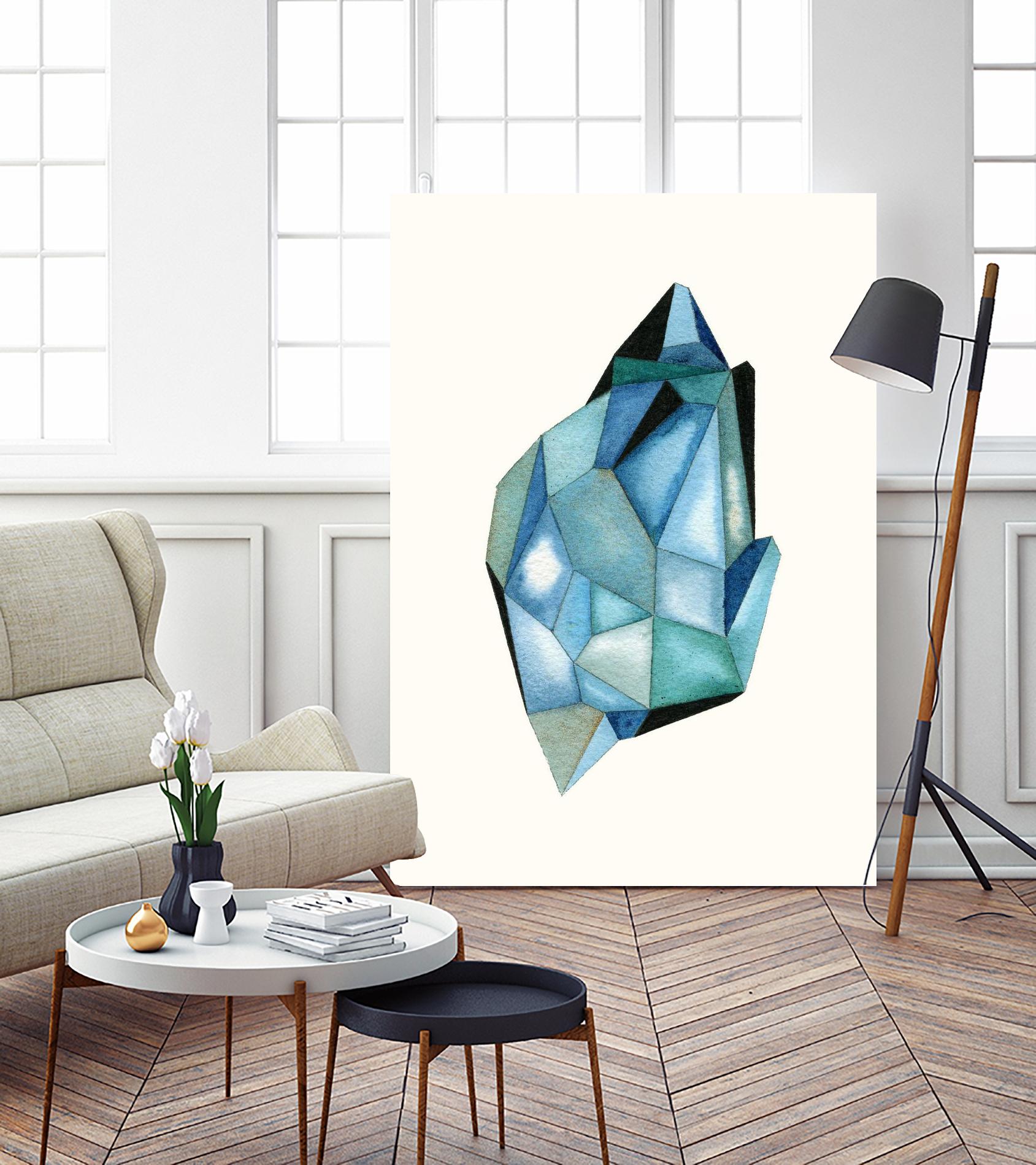 Faceted Gem C by Natasha Marie on GIANT ART - blue abstract