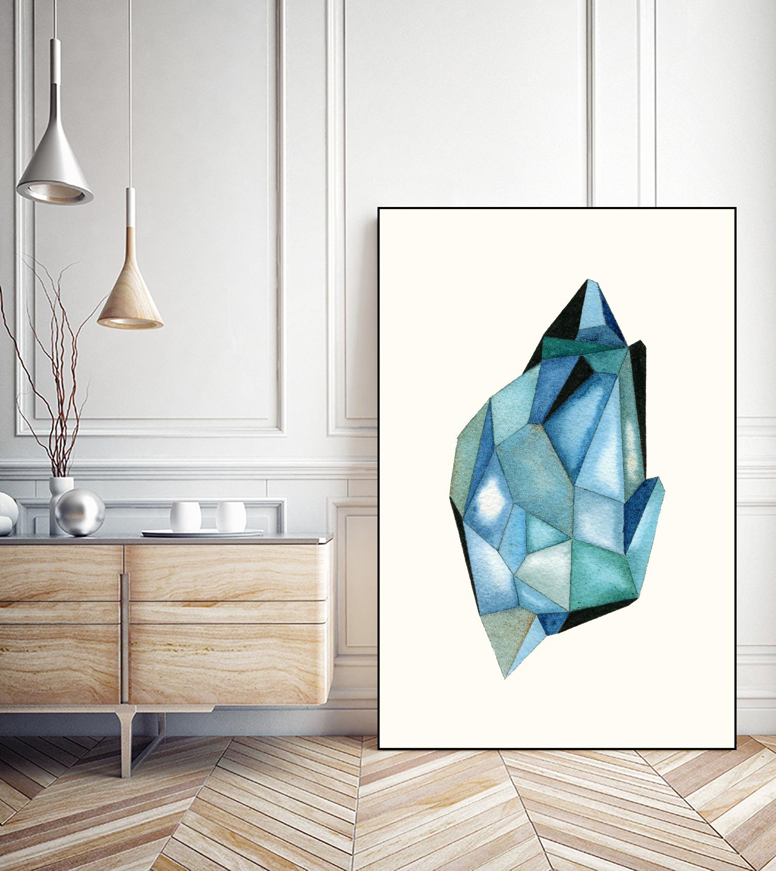 Faceted Gem C by Natasha Marie on GIANT ART - blue abstract