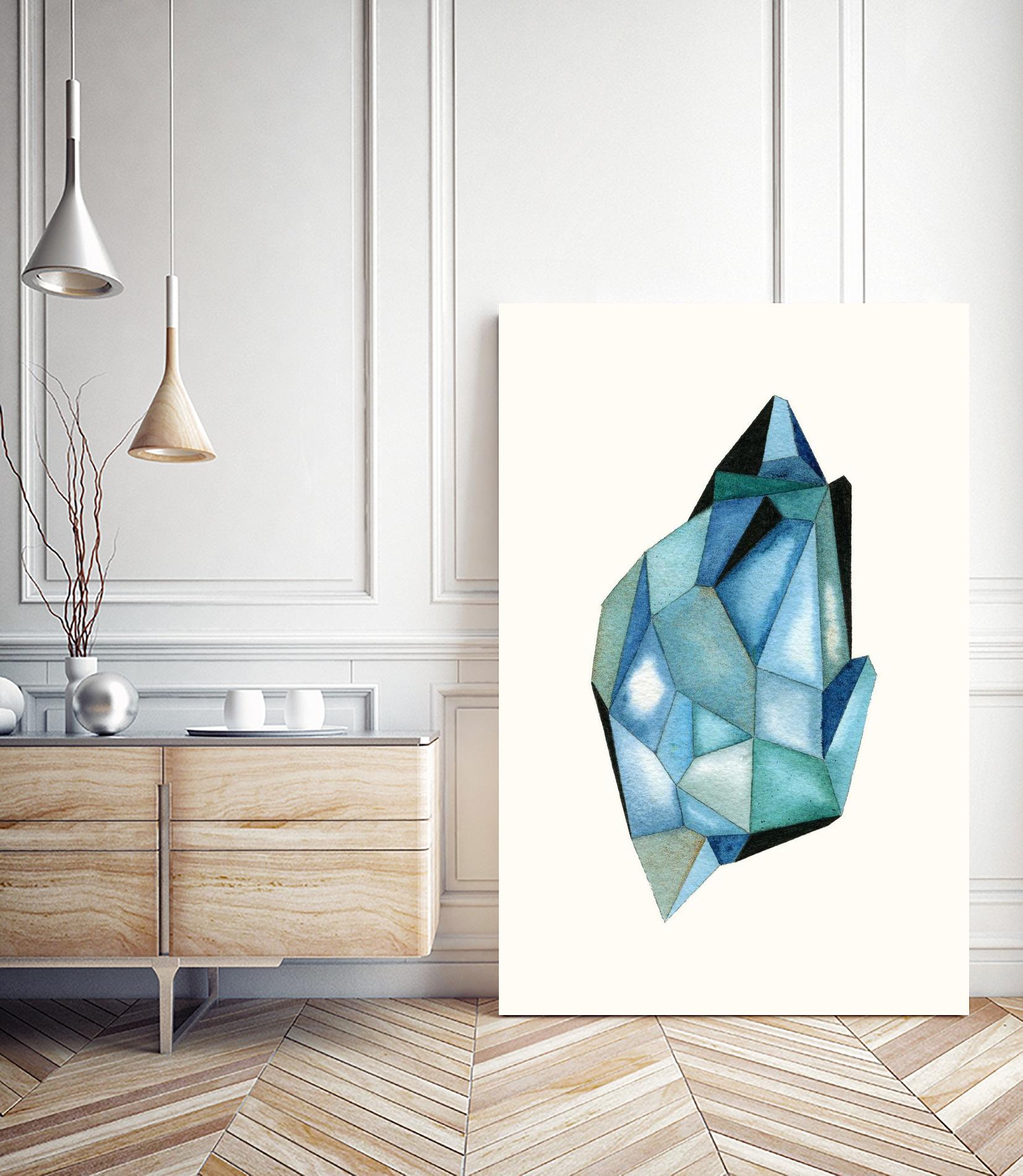 Faceted Gem C by Natasha Marie on GIANT ART - blue abstract