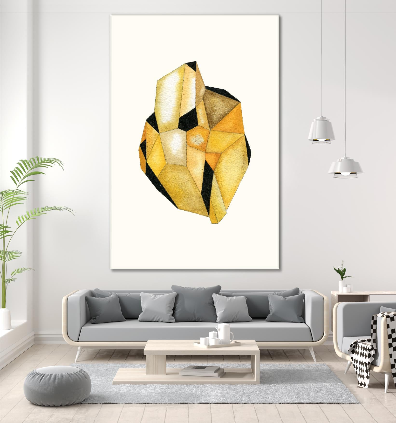 Faceted Gem D by Natasha Marie on GIANT ART - white abstract