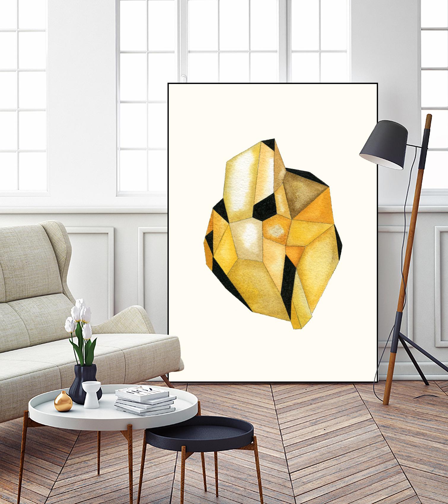 Faceted Gem D by Natasha Marie on GIANT ART - white abstract