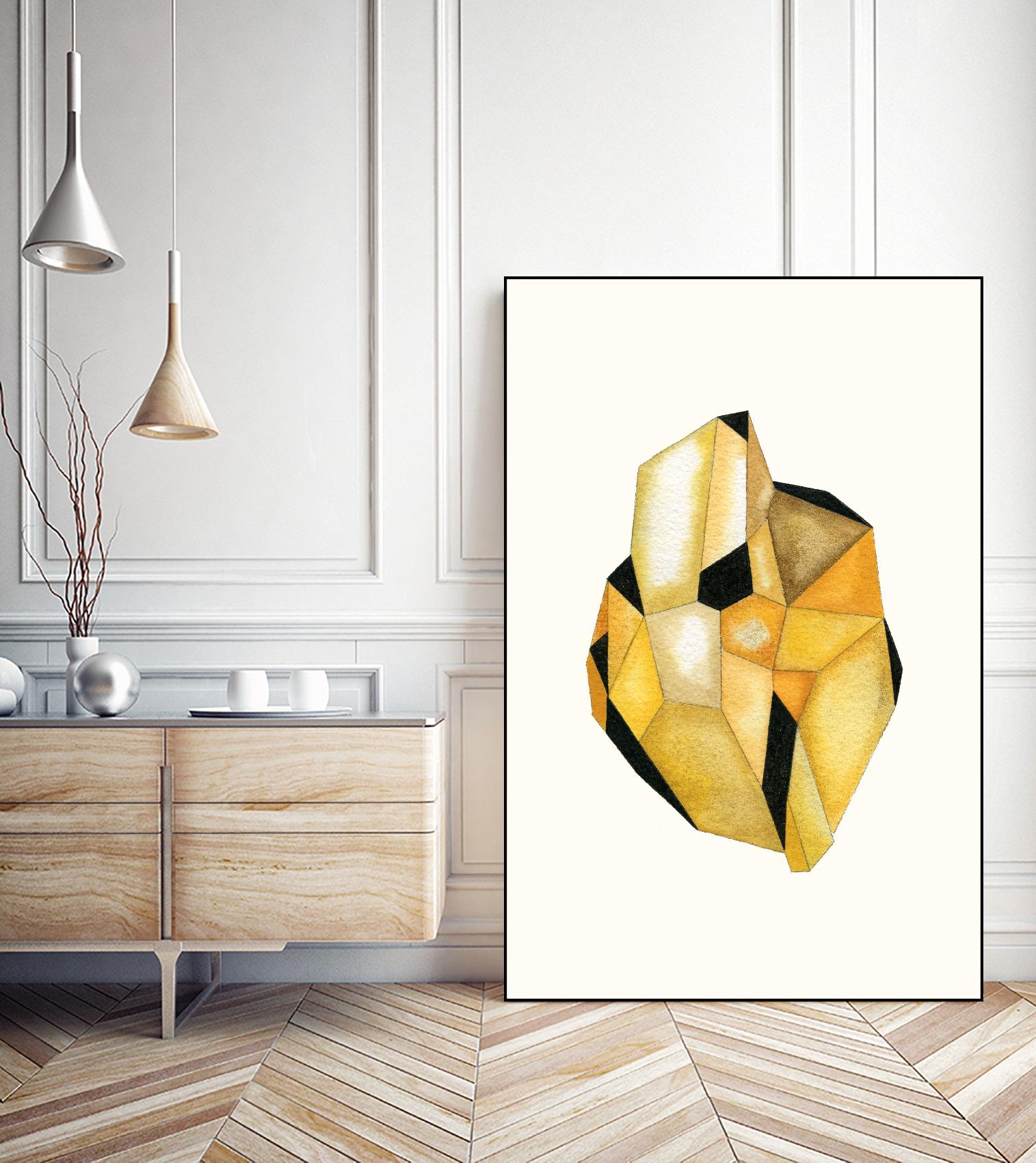 Faceted Gem D by Natasha Marie on GIANT ART - white abstract