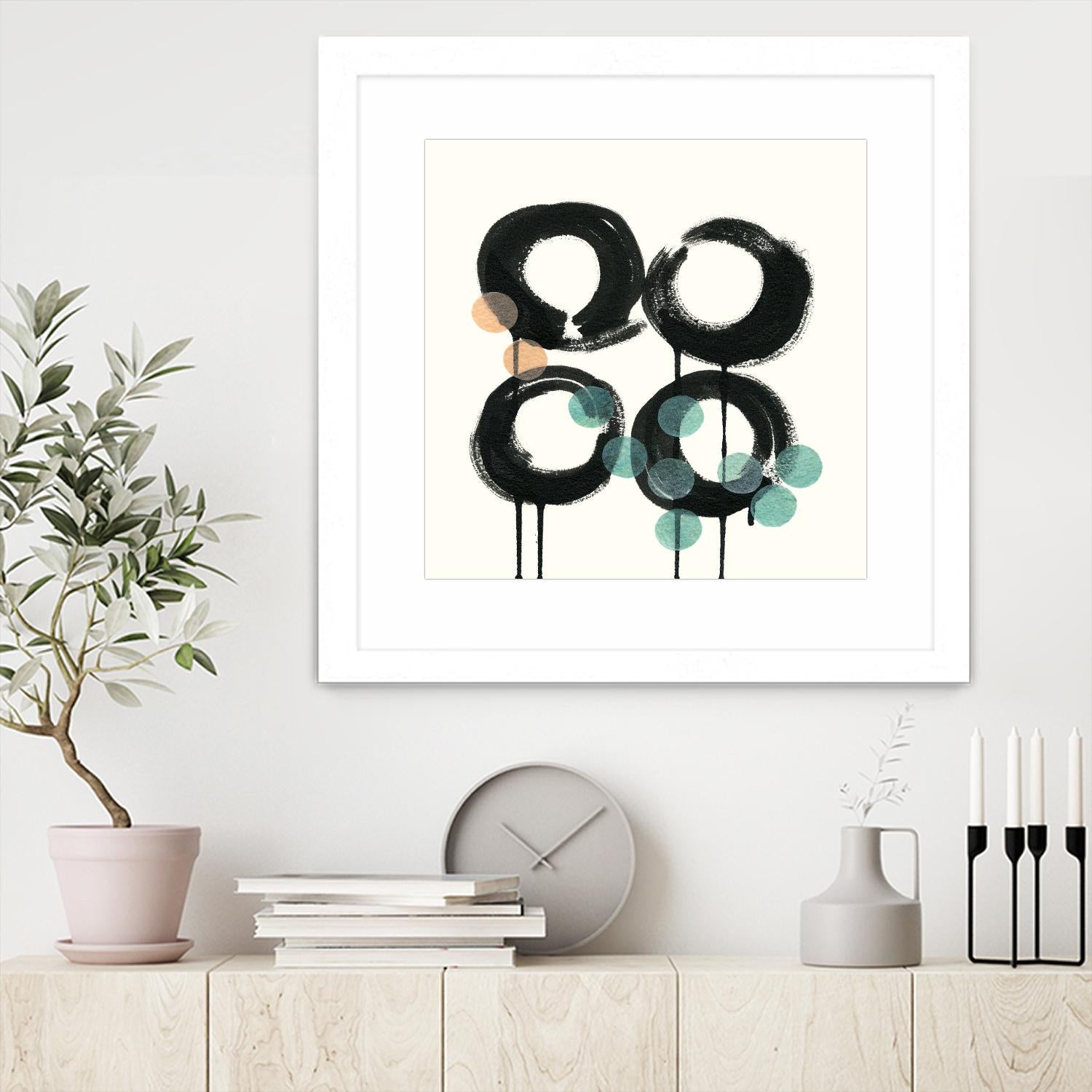 Zen Circles C by Natasha Marie on GIANT ART - green abstract