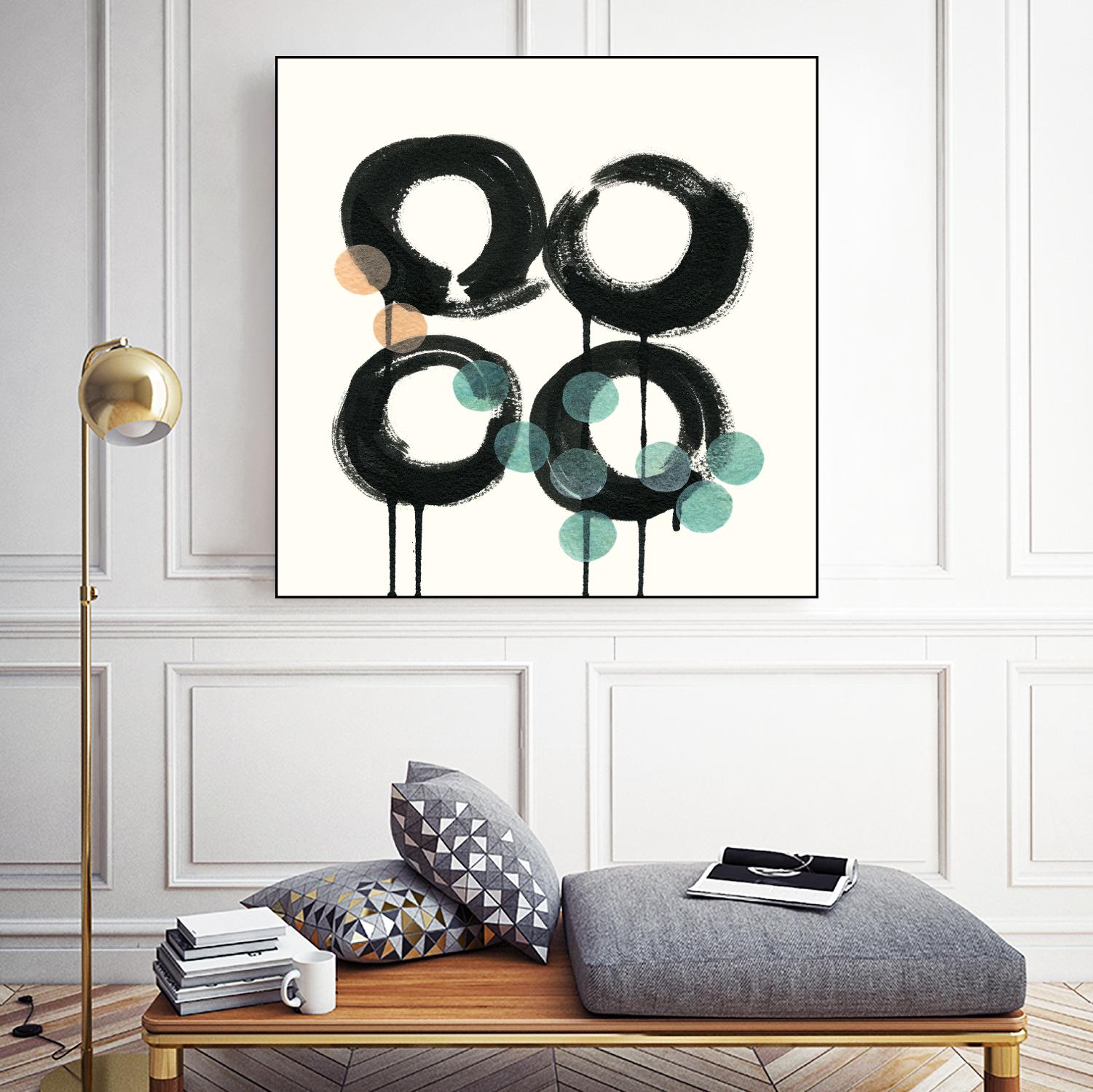 Zen Circles C by Natasha Marie on GIANT ART - green abstract