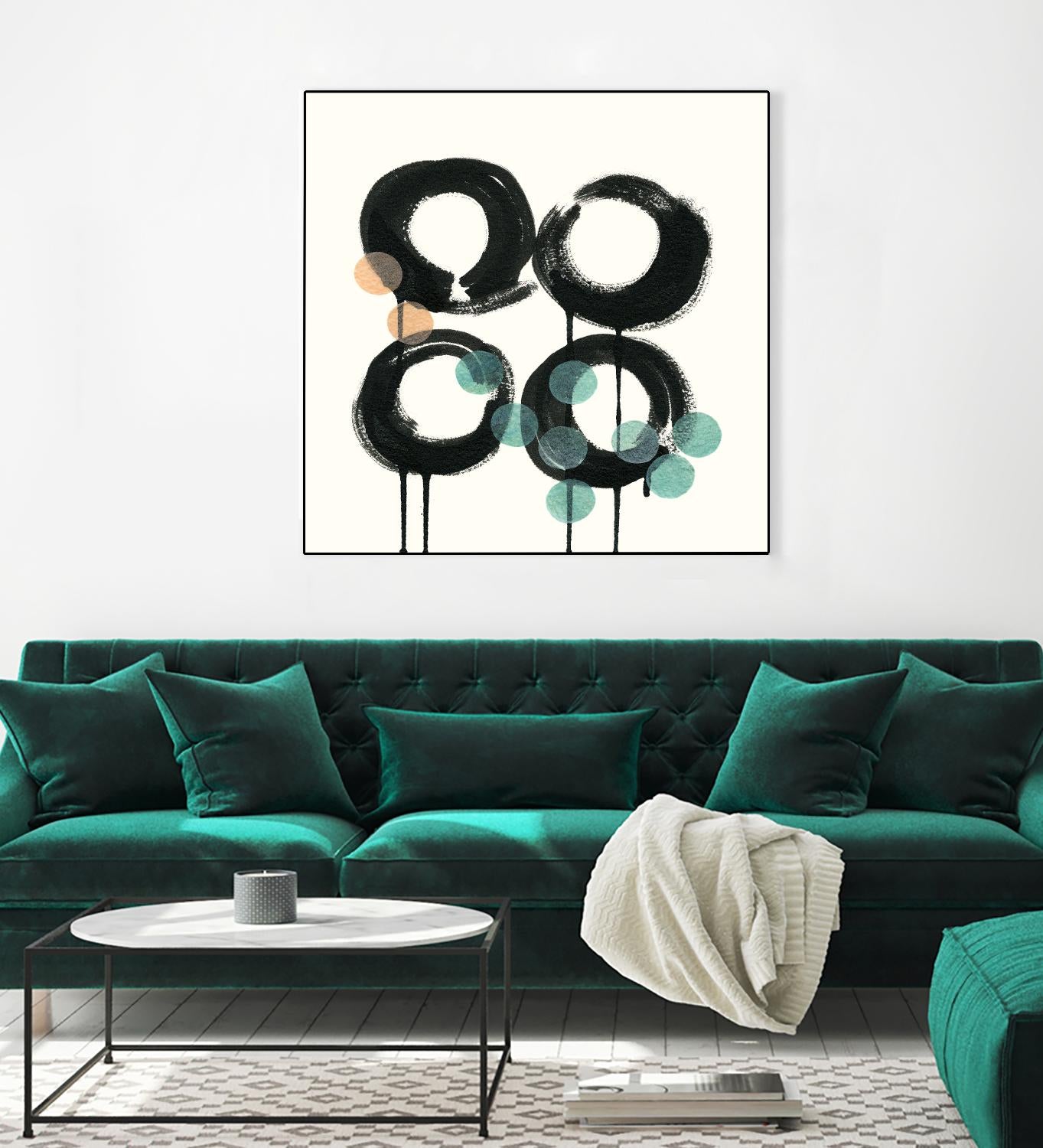 Zen Circles C by Natasha Marie on GIANT ART - green abstract