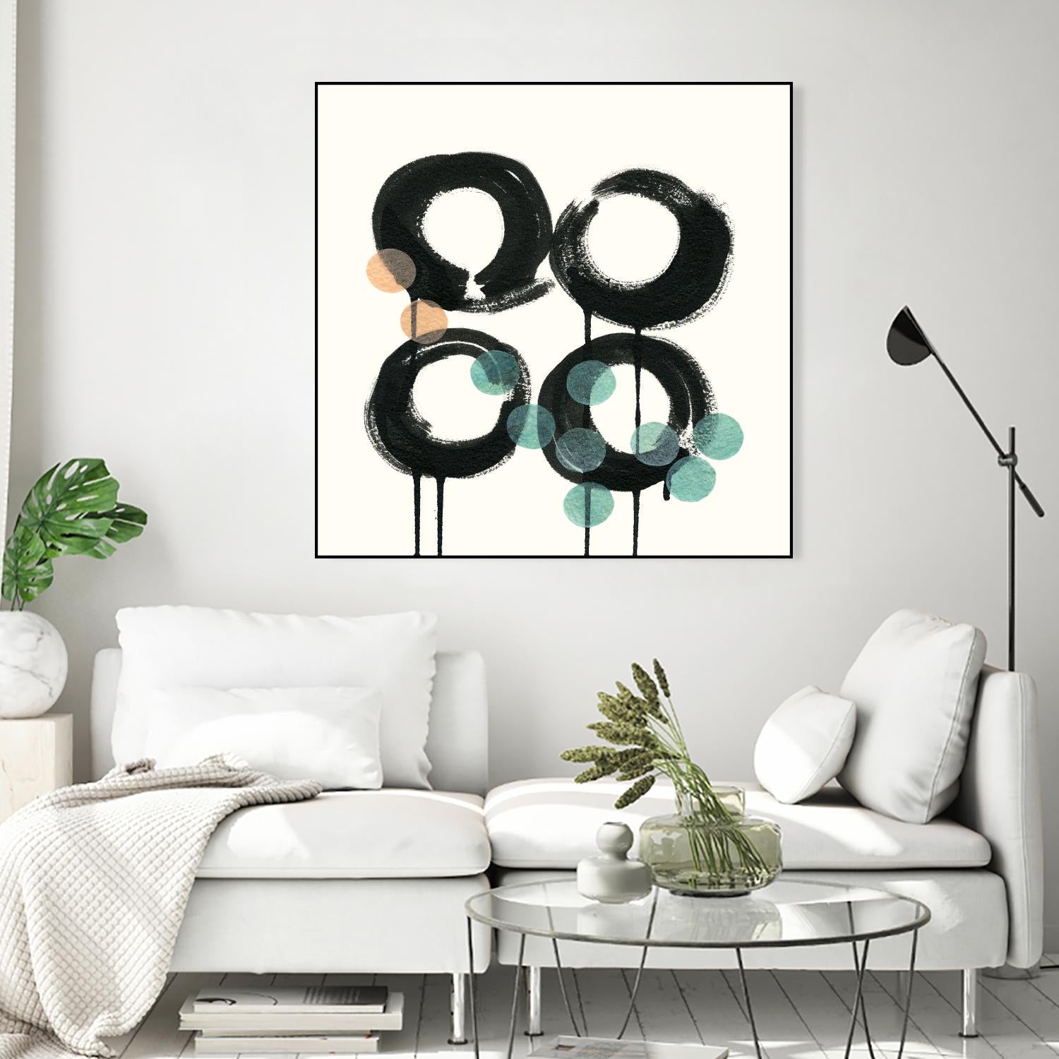 Zen Circles C by Natasha Marie on GIANT ART - green abstract