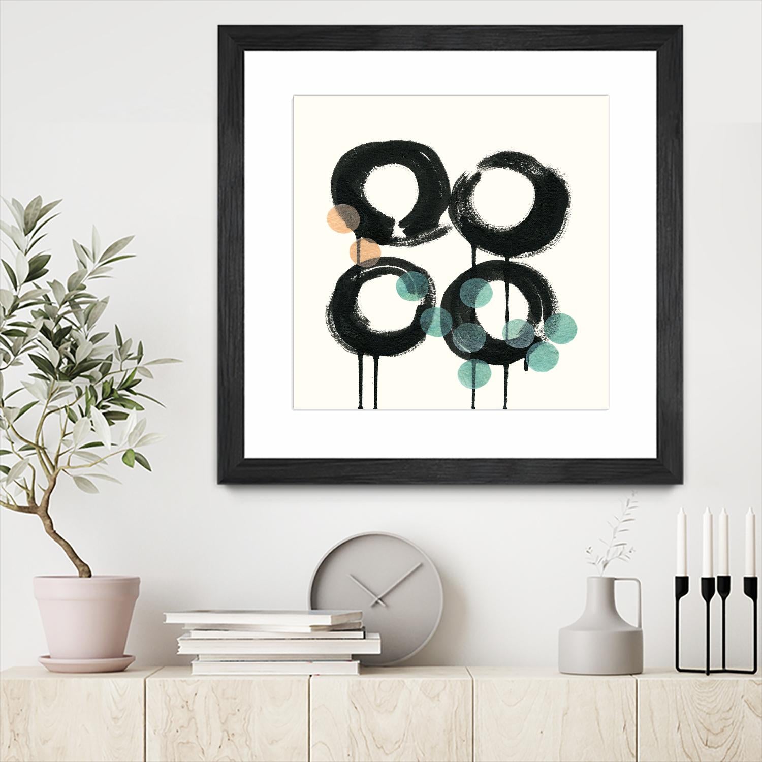 Zen Circles C by Natasha Marie on GIANT ART - green abstract