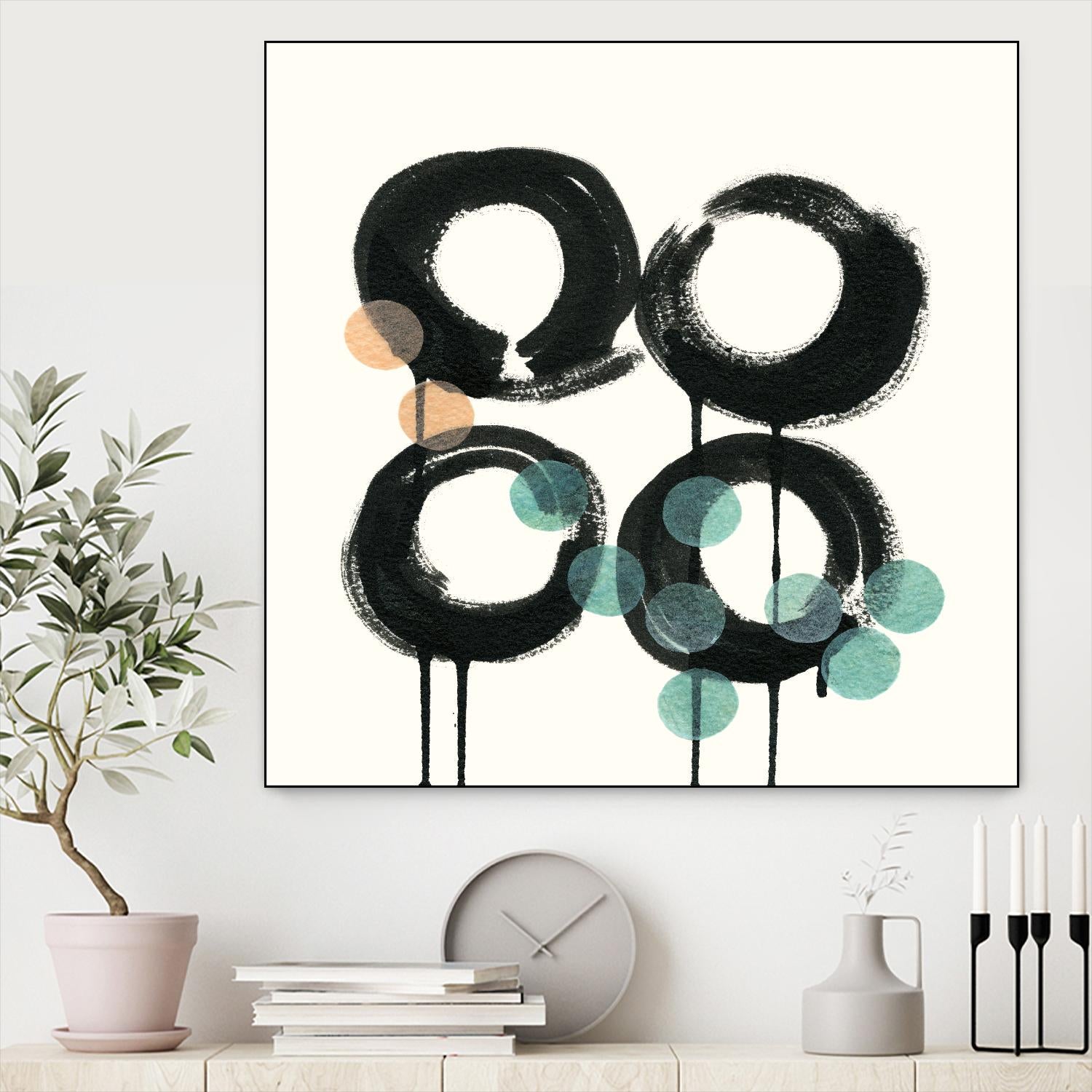 Zen Circles C by Natasha Marie on GIANT ART - green abstract