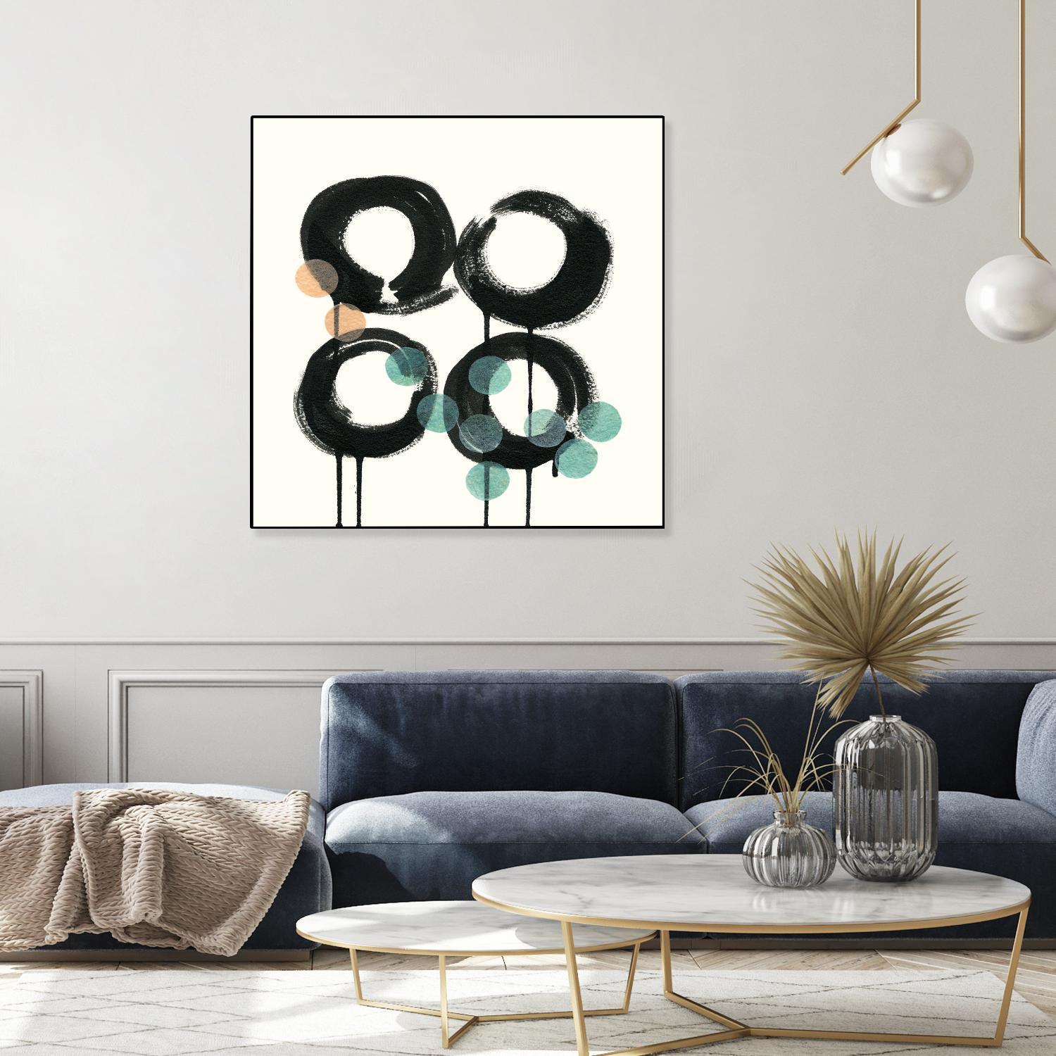 Zen Circles C by Natasha Marie on GIANT ART - green abstract