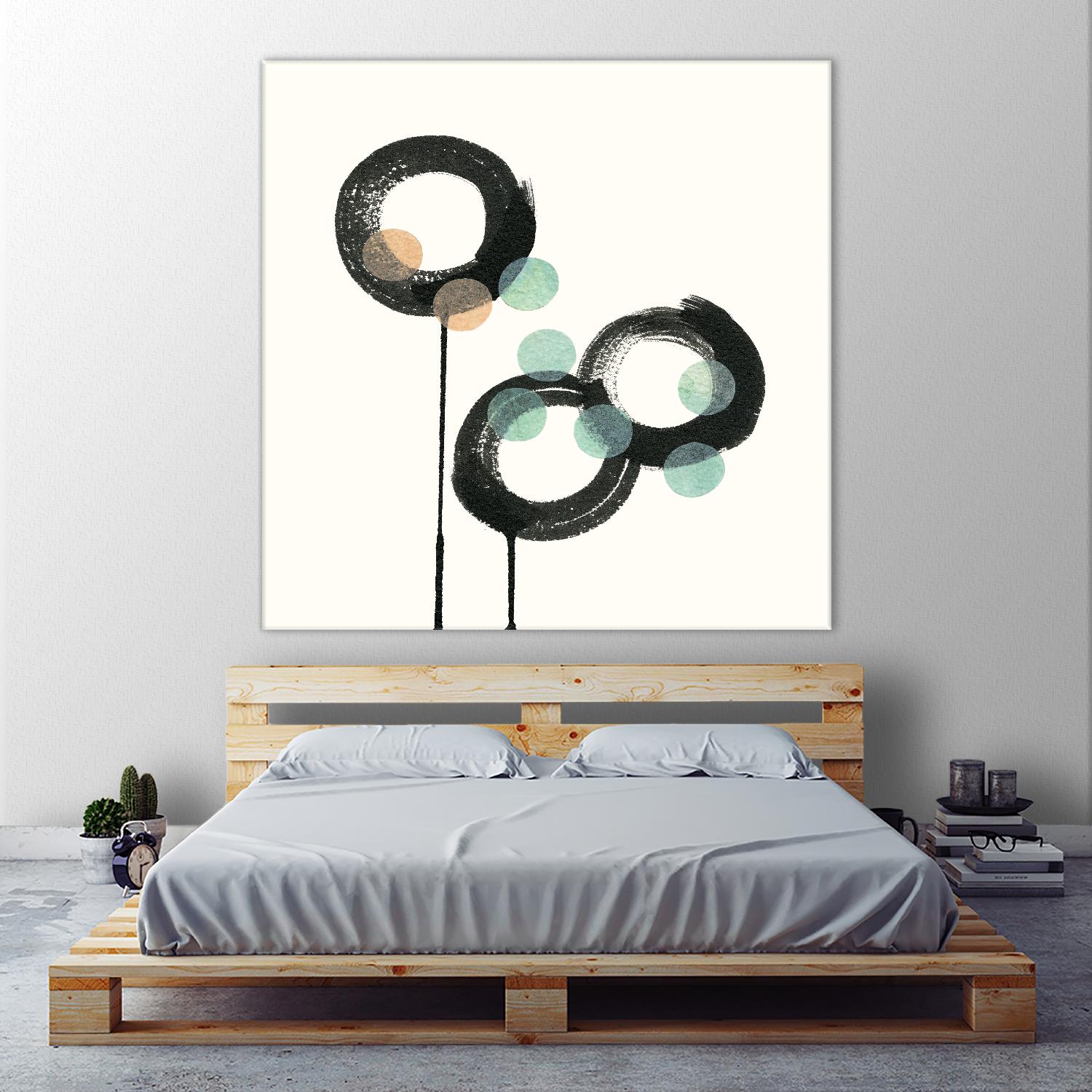 Zen Circles D by Natasha Marie on GIANT ART - green abstract