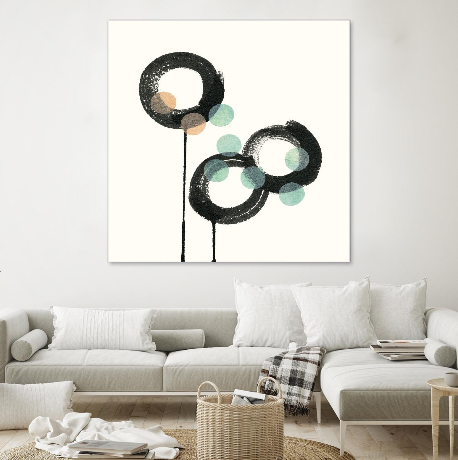 Zen Circles D by Natasha Marie on GIANT ART - green abstract