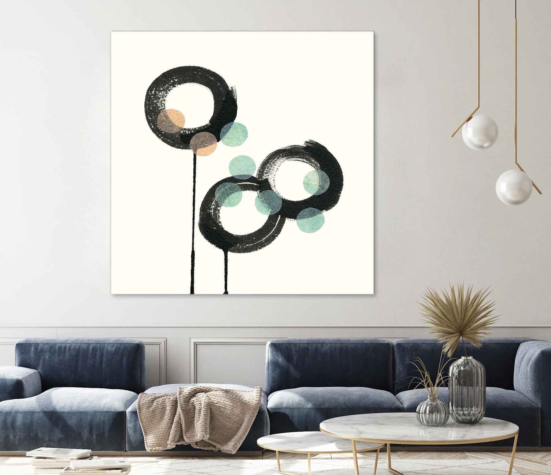 Zen Circles D by Natasha Marie on GIANT ART - green abstract