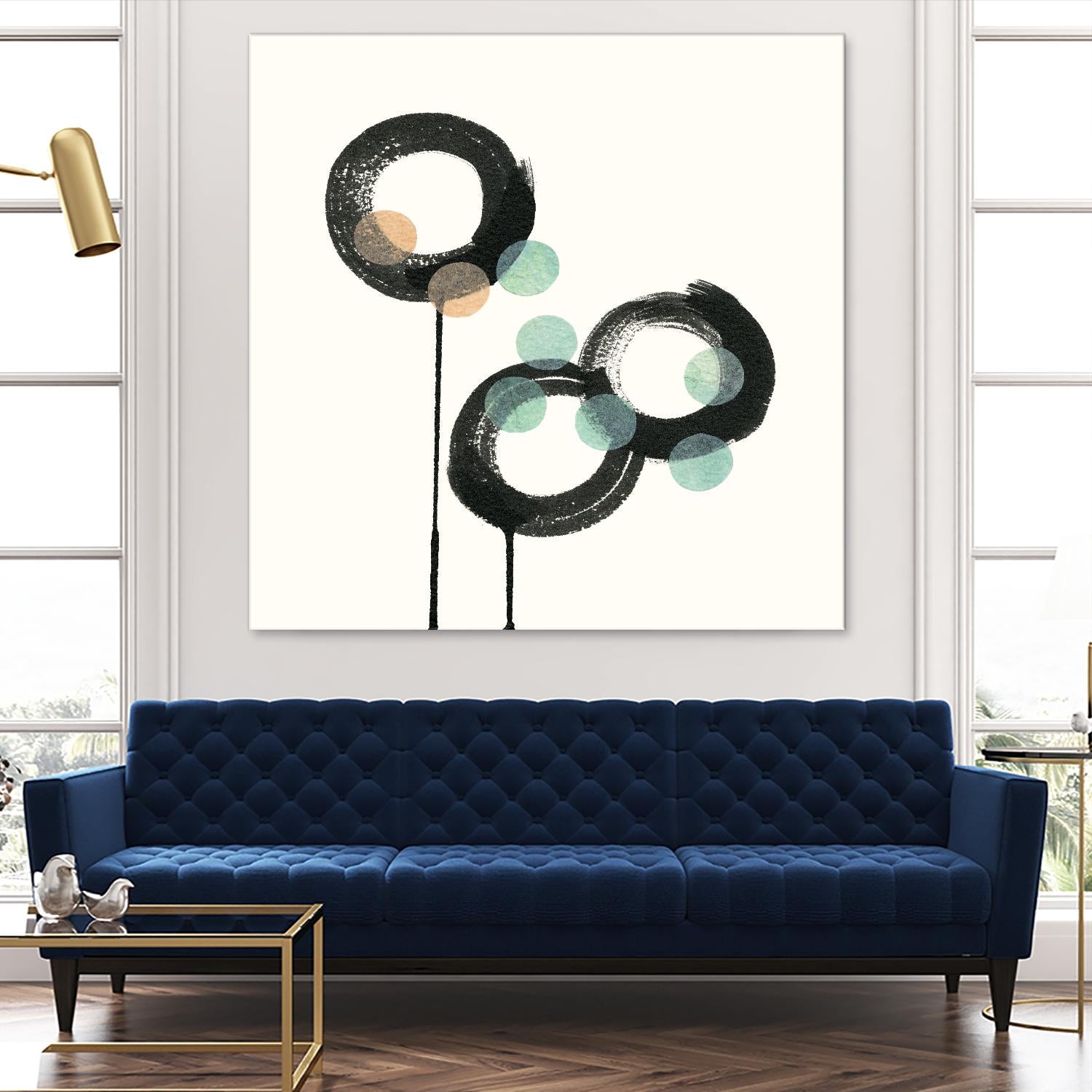 Zen Circles D by Natasha Marie on GIANT ART - green abstract