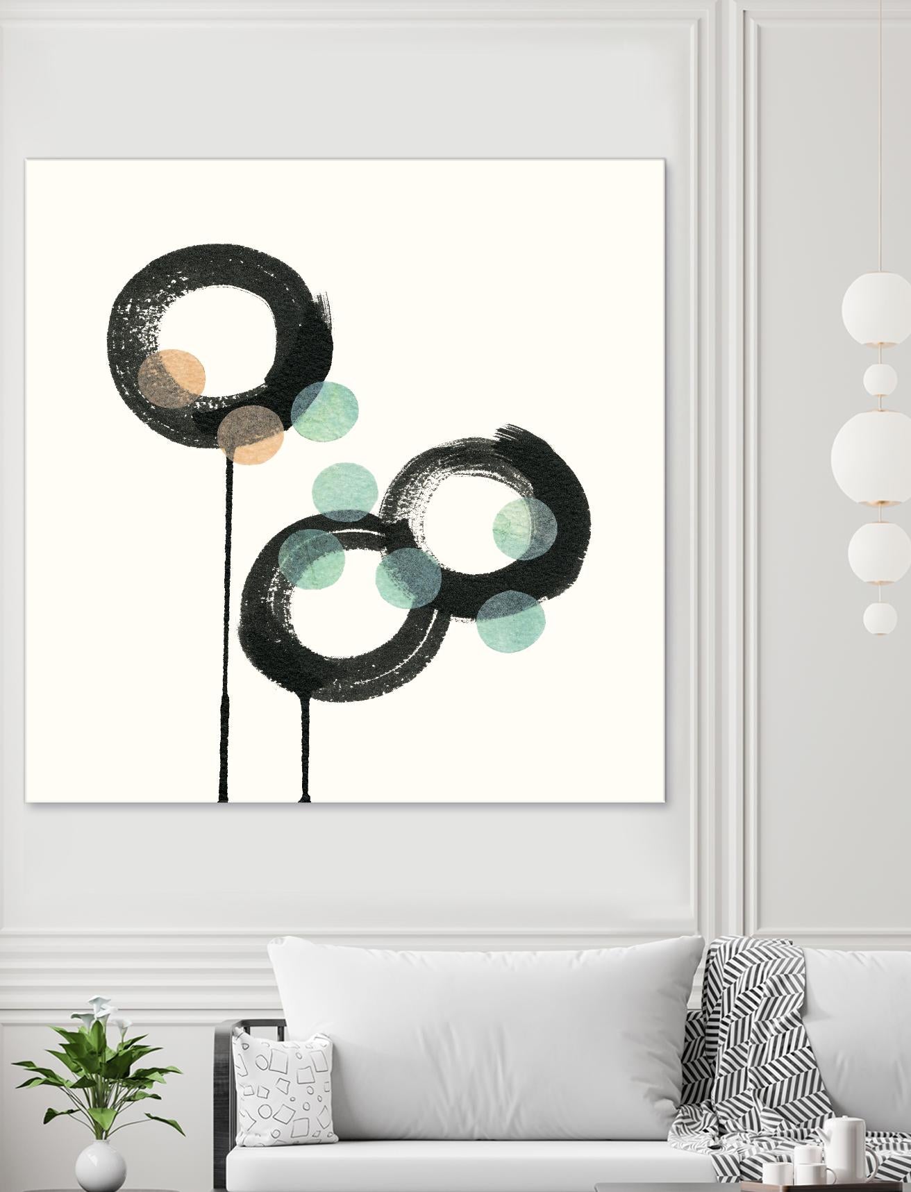 Zen Circles D by Natasha Marie on GIANT ART - green abstract