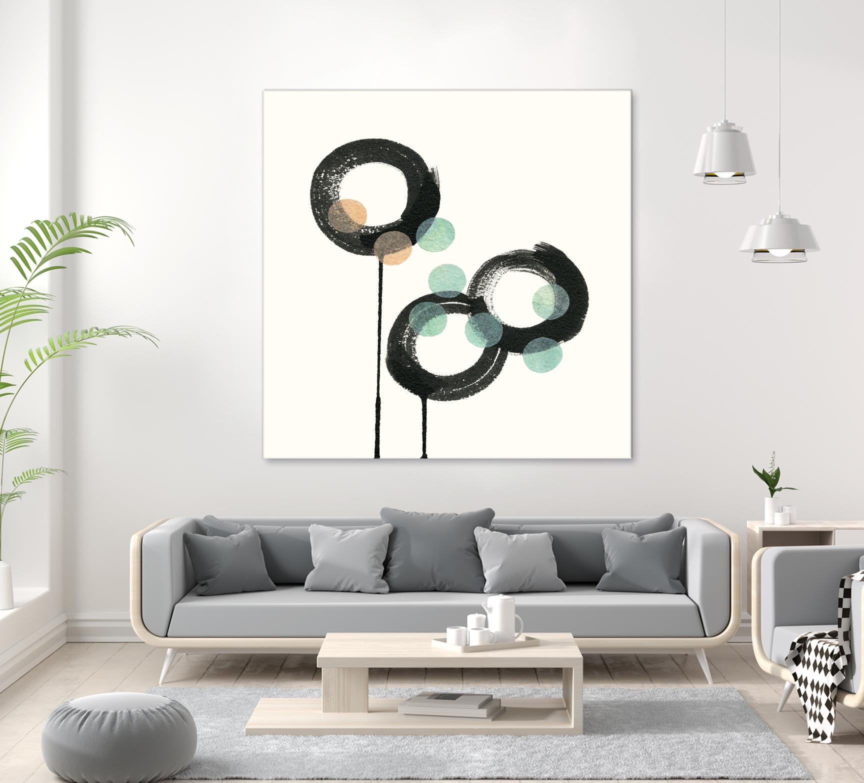 Zen Circles D by Natasha Marie on GIANT ART - green abstract