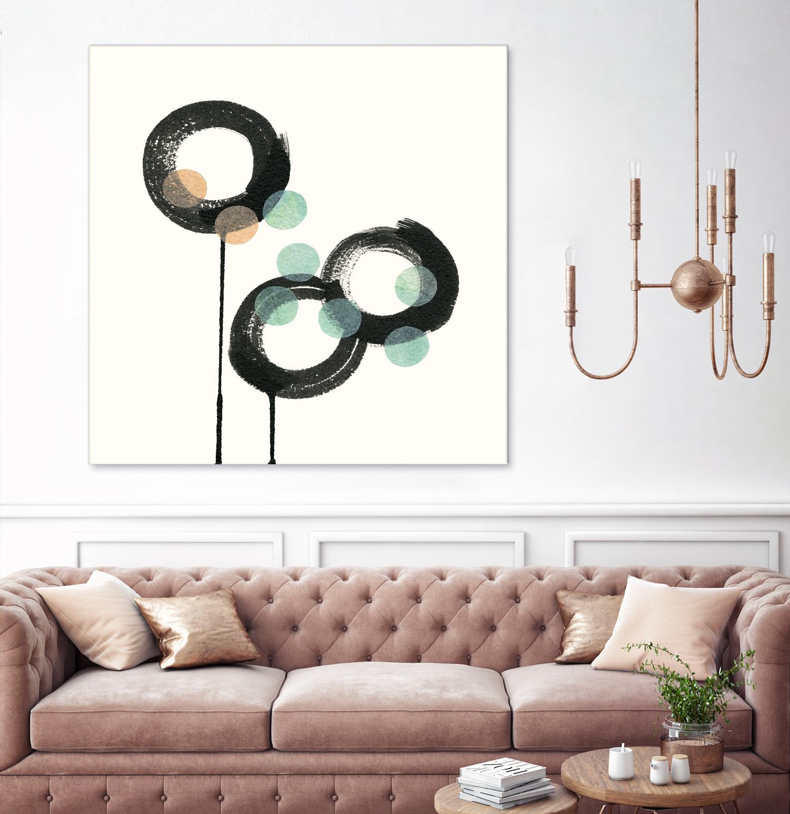 Zen Circles D by Natasha Marie on GIANT ART - green abstract