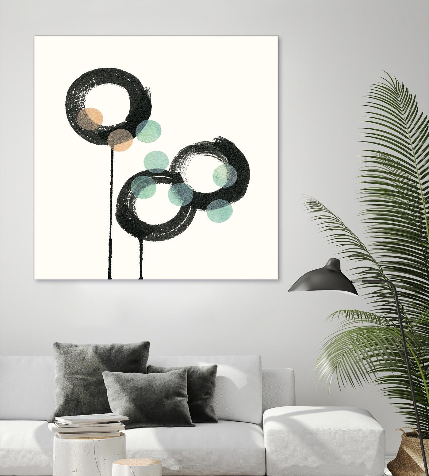 Zen Circles D by Natasha Marie on GIANT ART - green abstract