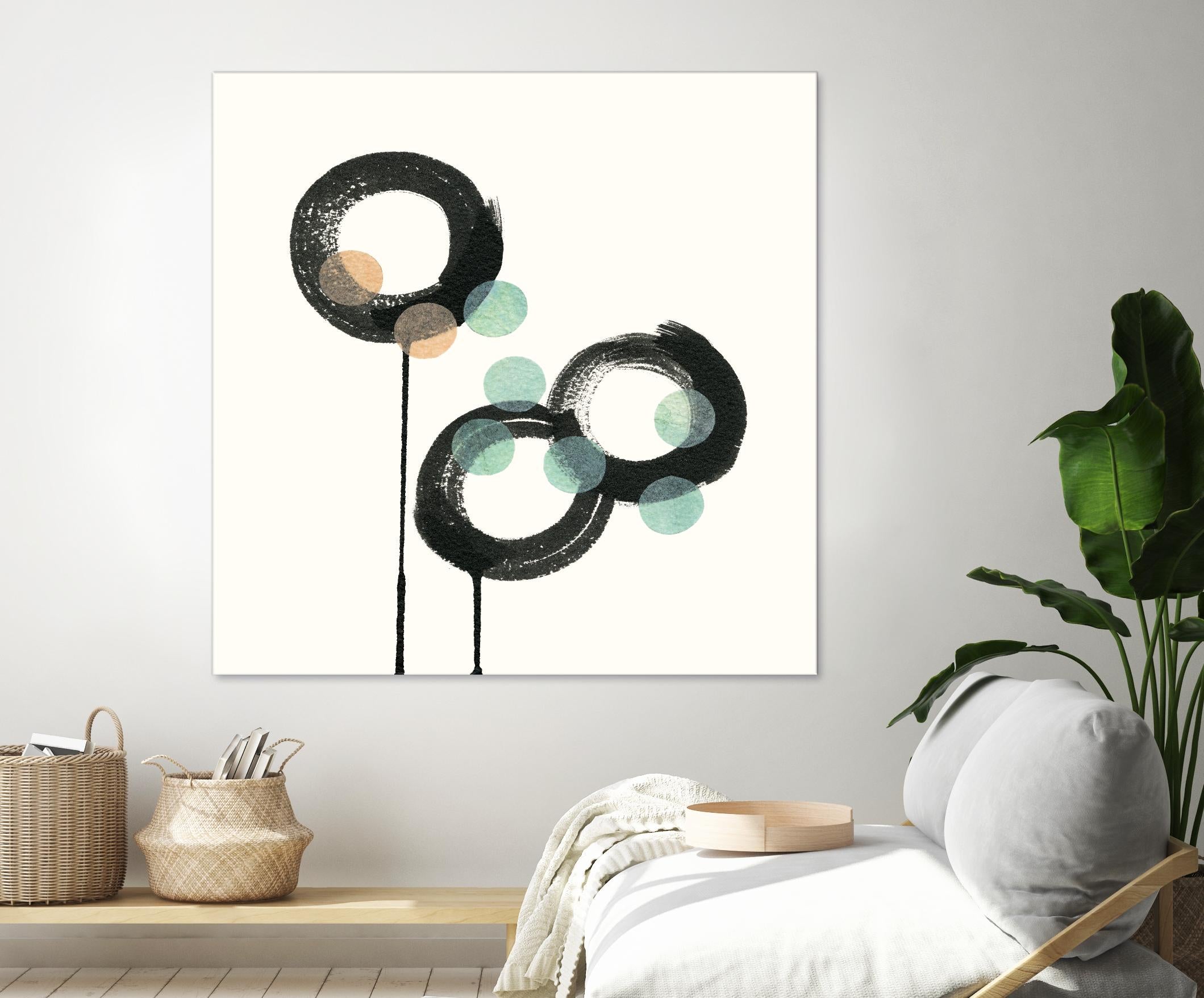 Zen Circles D by Natasha Marie on GIANT ART - green abstract