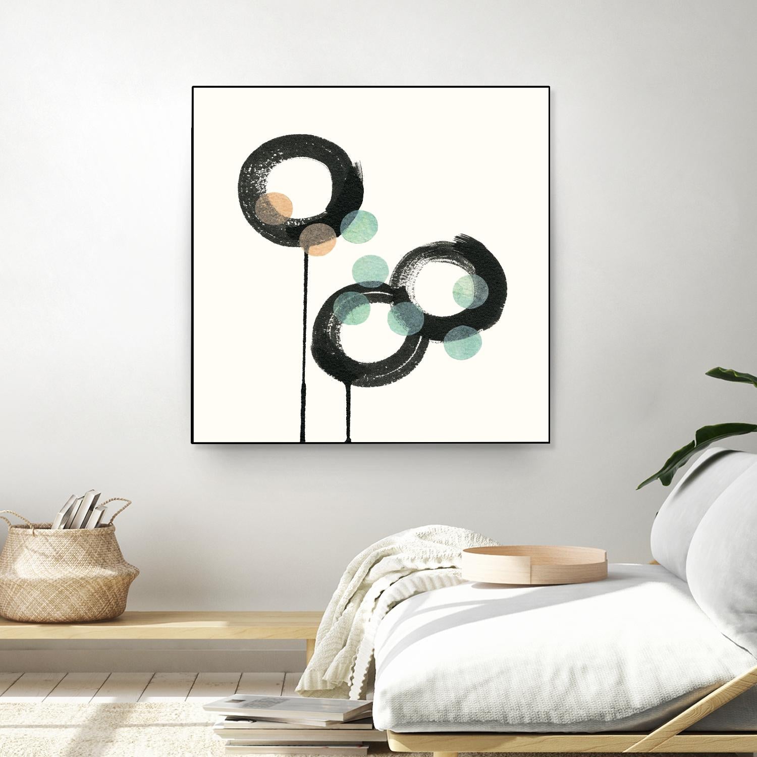 Zen Circles D by Natasha Marie on GIANT ART - green abstract