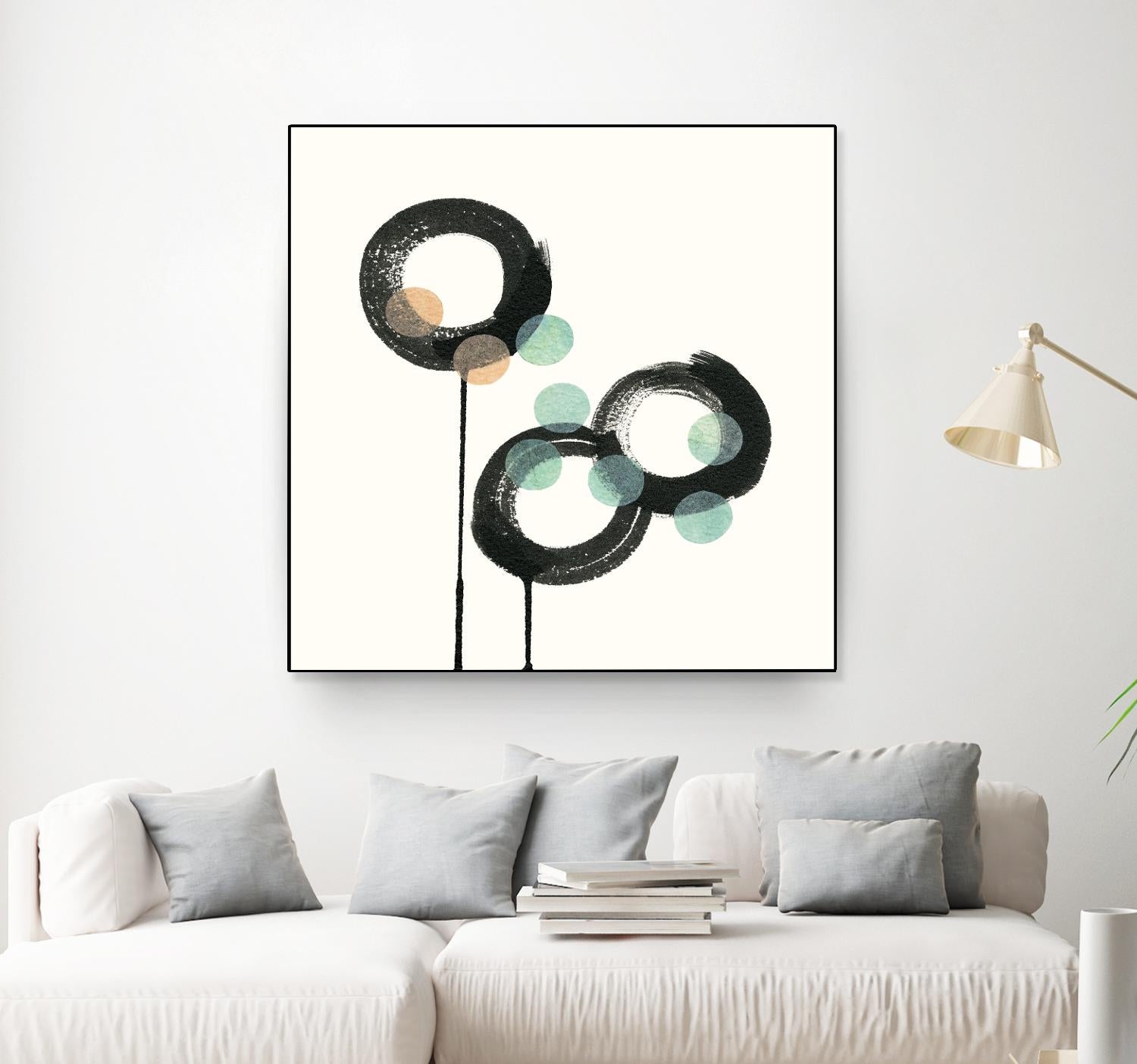 Zen Circles D by Natasha Marie on GIANT ART - green abstract