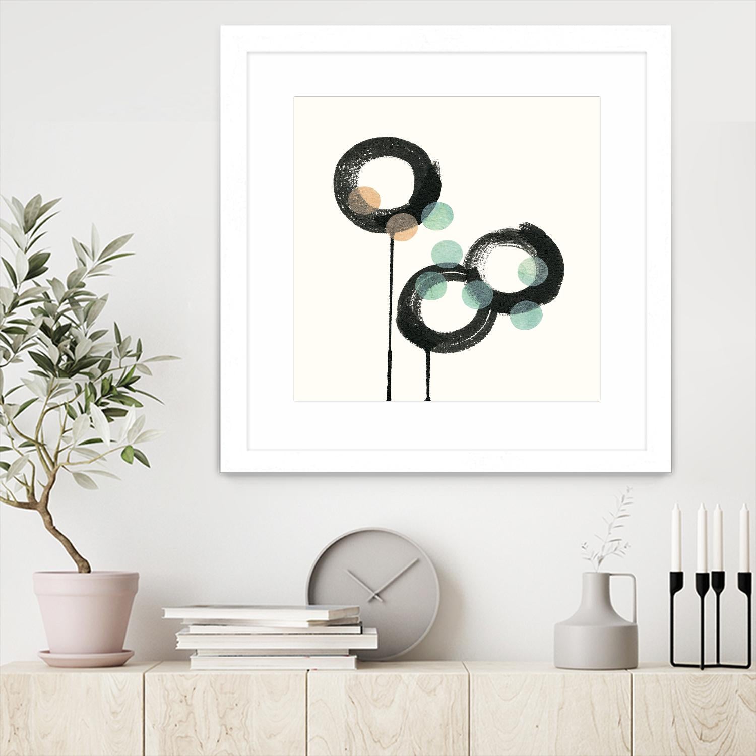 Zen Circles D by Natasha Marie on GIANT ART - green abstract