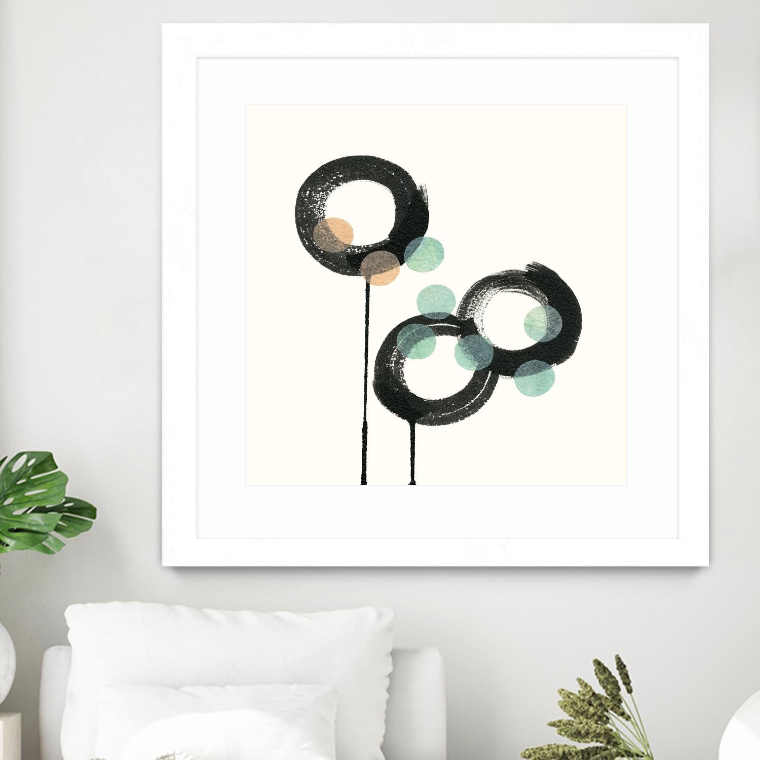 Zen Circles D by Natasha Marie on GIANT ART - green abstract