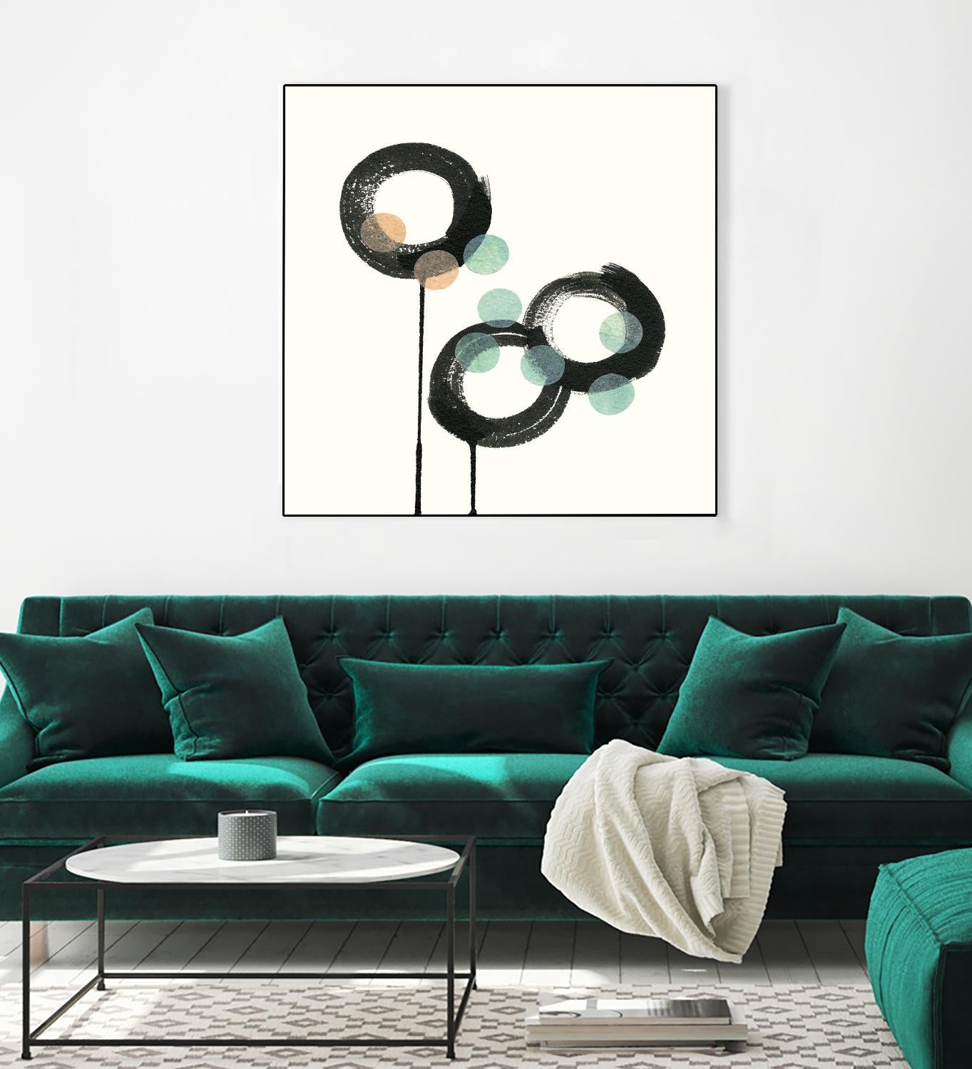 Zen Circles D by Natasha Marie on GIANT ART - green abstract