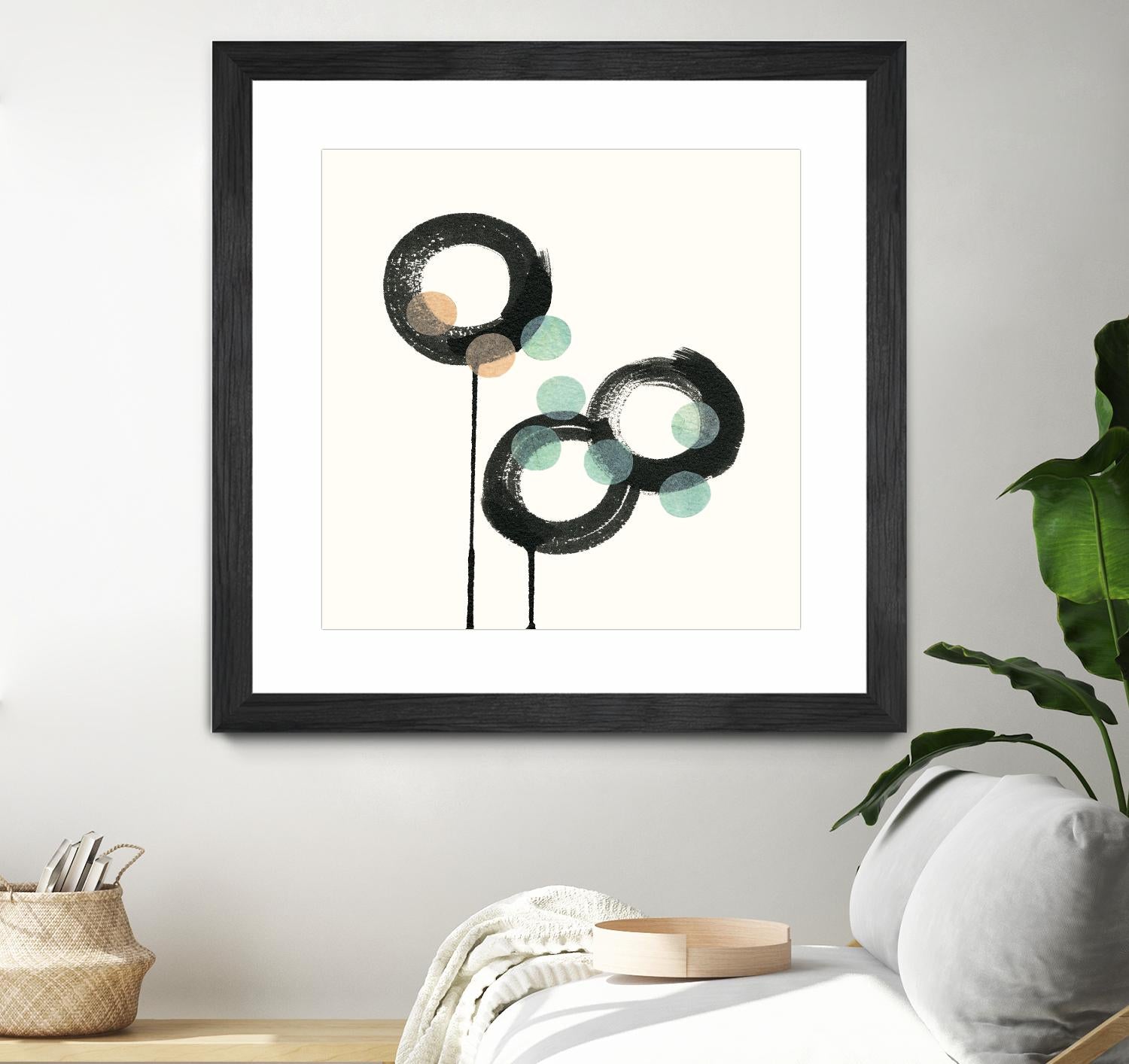 Zen Circles D by Natasha Marie on GIANT ART - green abstract
