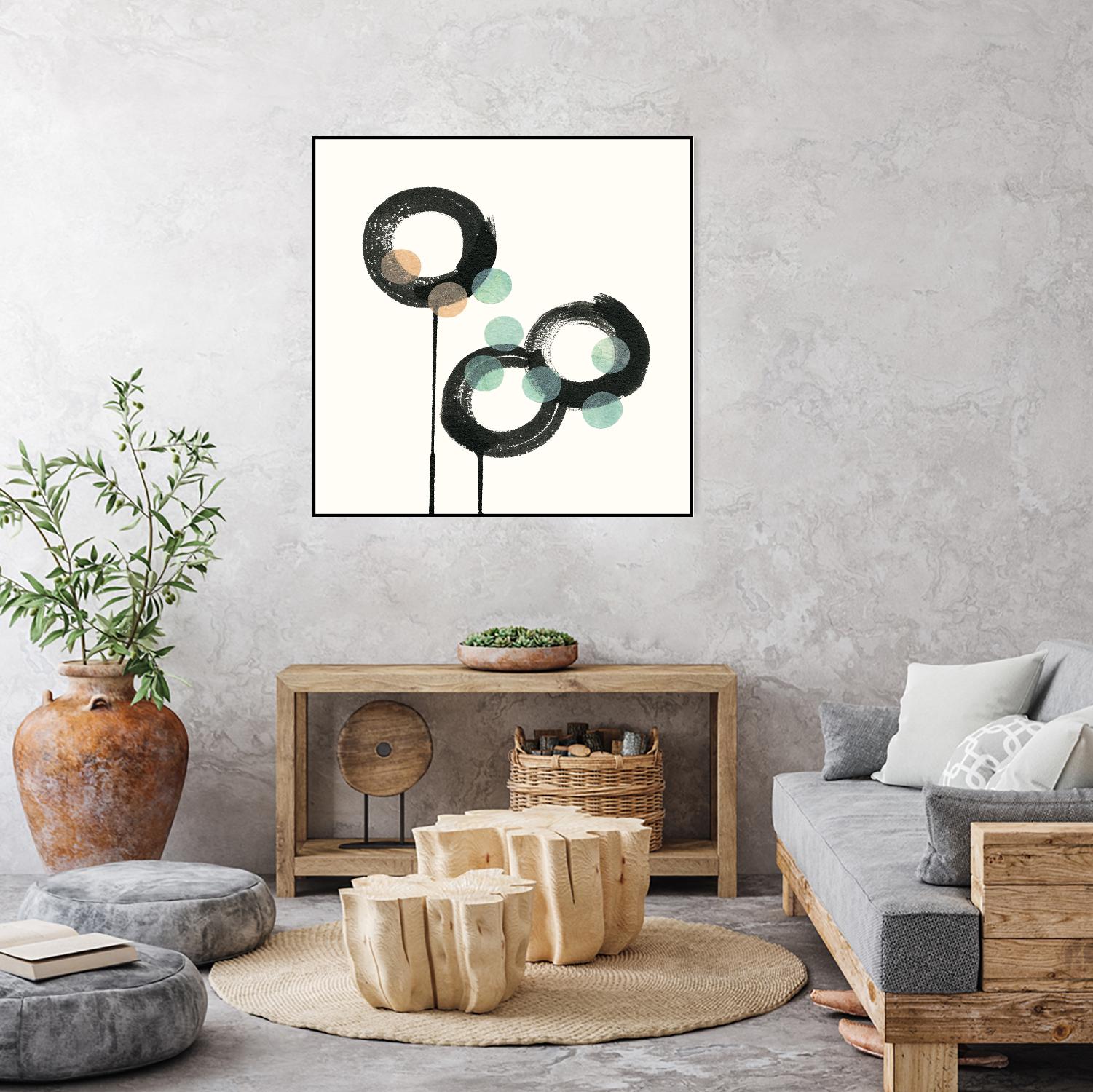 Zen Circles D by Natasha Marie on GIANT ART - green abstract
