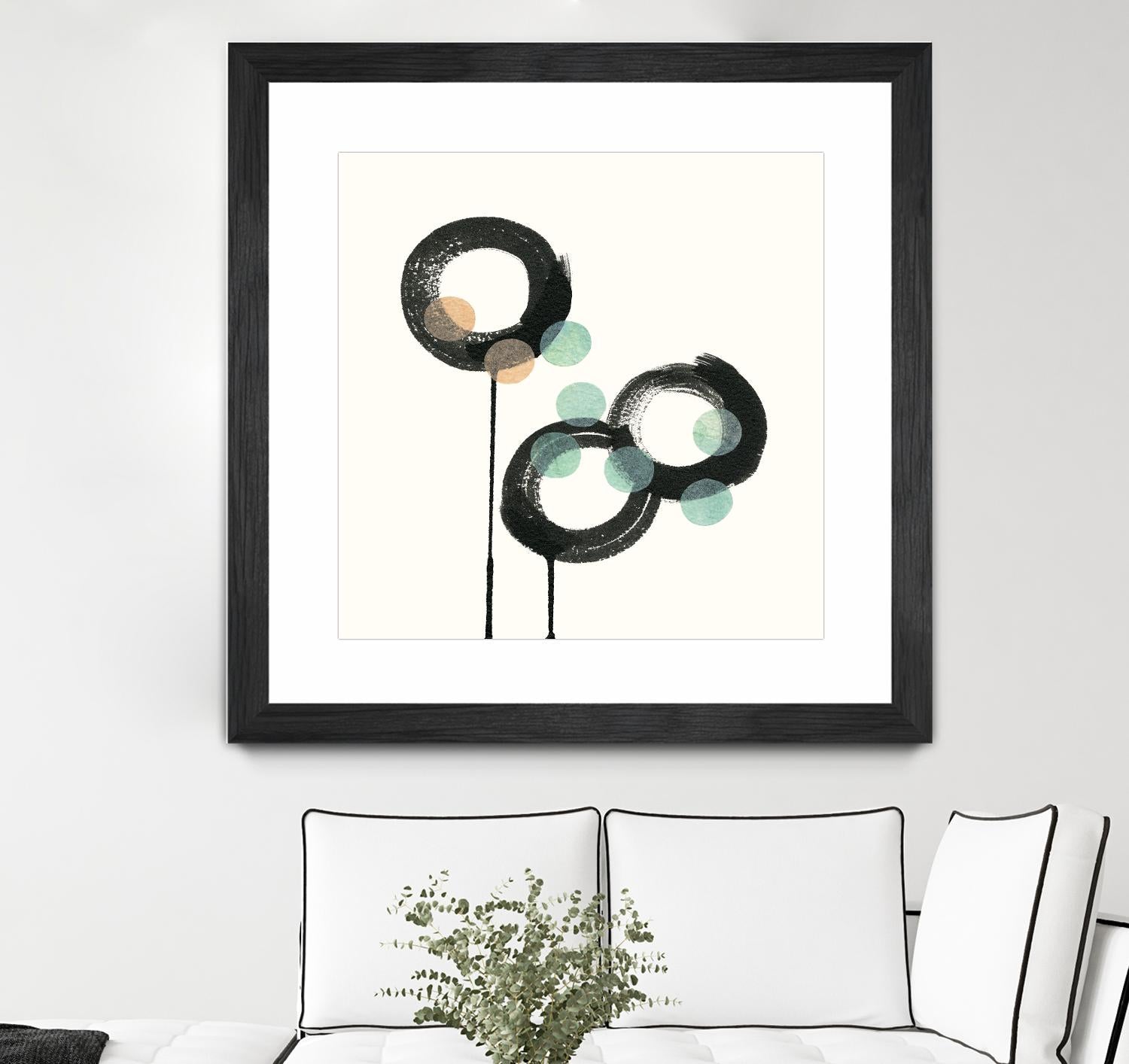 Zen Circles D by Natasha Marie on GIANT ART - green abstract