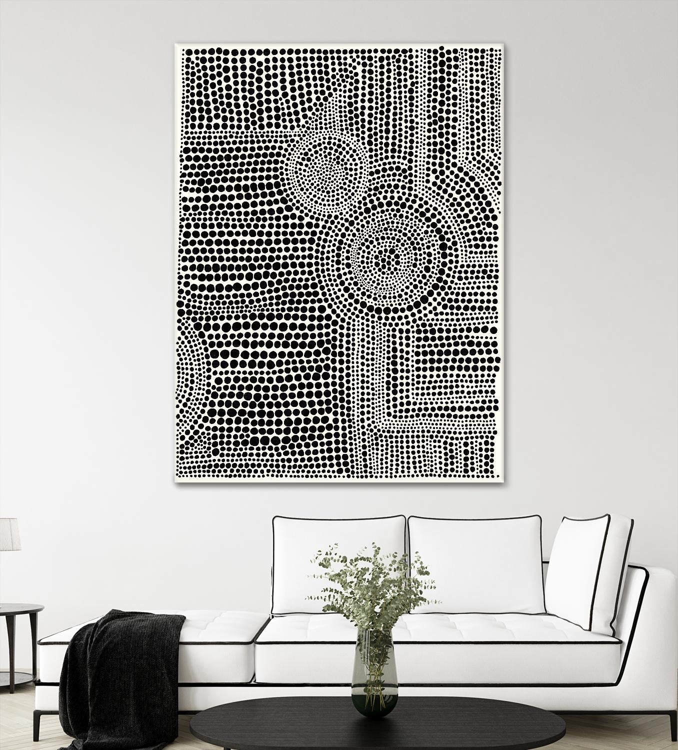 Clustered Dots A by Natasha Marie on GIANT ART - white black & white dots