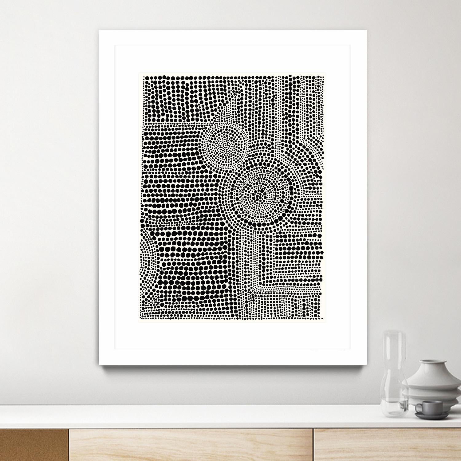 Clustered Dots A by Natasha Marie on GIANT ART - white black & white dots